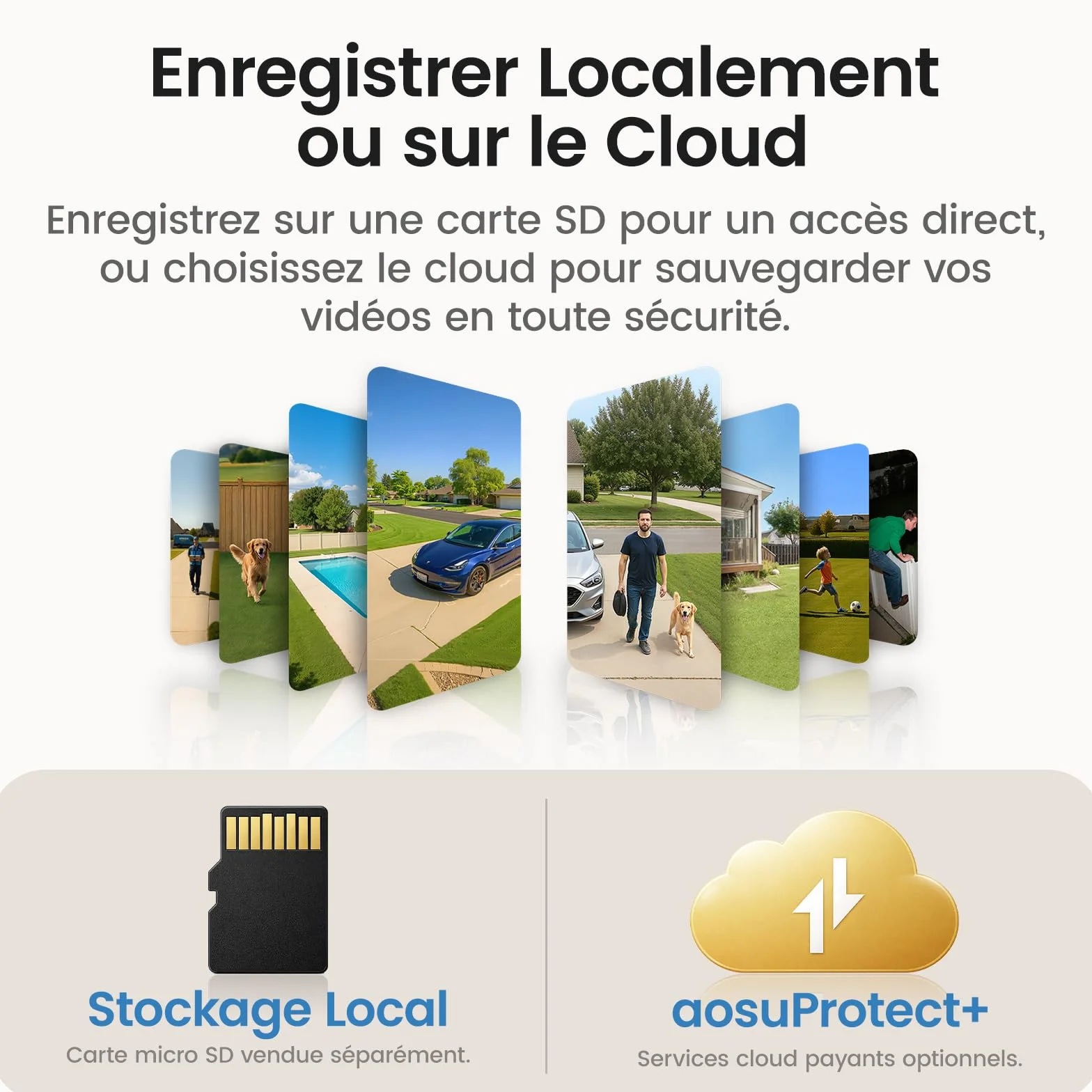 aosu 2K 3MP Camera Solaire Extérieur WiFi Surveillance 360° PTZ Suivi Automatique Vision Nocturne Alarme Audio Bidirectionnel