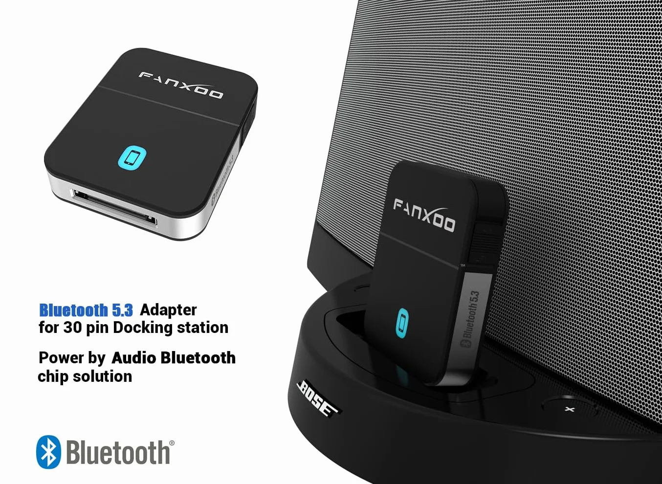 DockPro Adaptateur Bluetooth SoundDock 30 Broches iPod 5.0 Compatible iPhone iPod Station d'accueil
