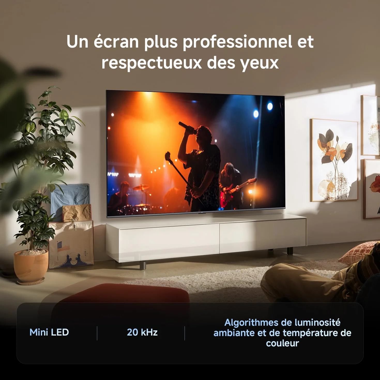 XIAOMI TV S Mini LED 75"(190 cm), QLED Mini LED Télévision, 4K UHD, Smart TV avec Google TV, HDR10+, Triple Tuner, DVB T2, 60Hz avec 120Hz Game Boost Mode, MEMC, Dolby Audio, Airplay 2