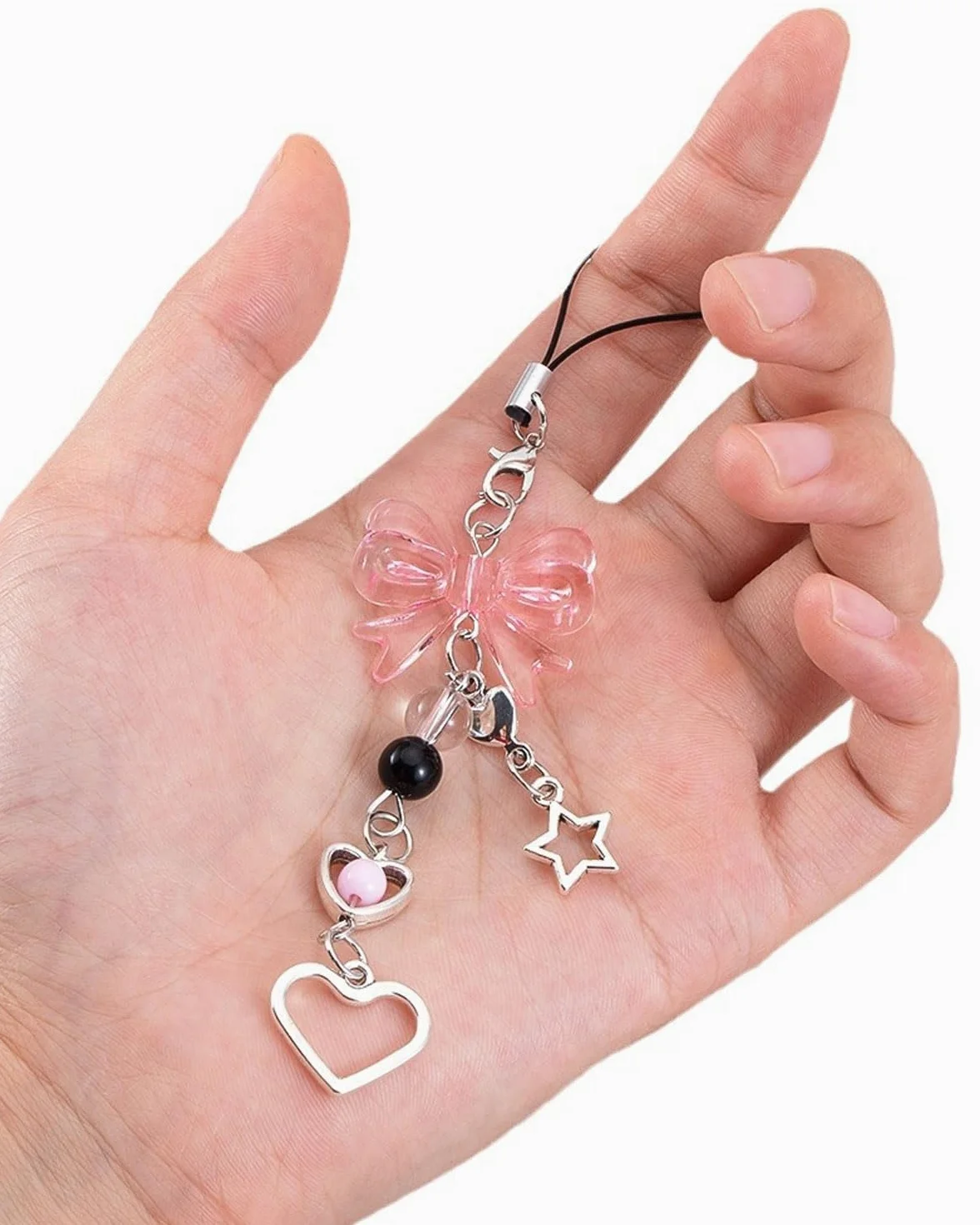 Porte-clés téléphone portable Y2K fraise papillon étoile breloques lot de 2