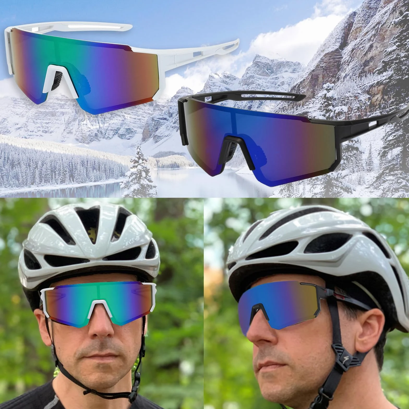 Lunettes de Vélo Polarisées UV400 JSTHHTT 3 PCS Hommes Femmes