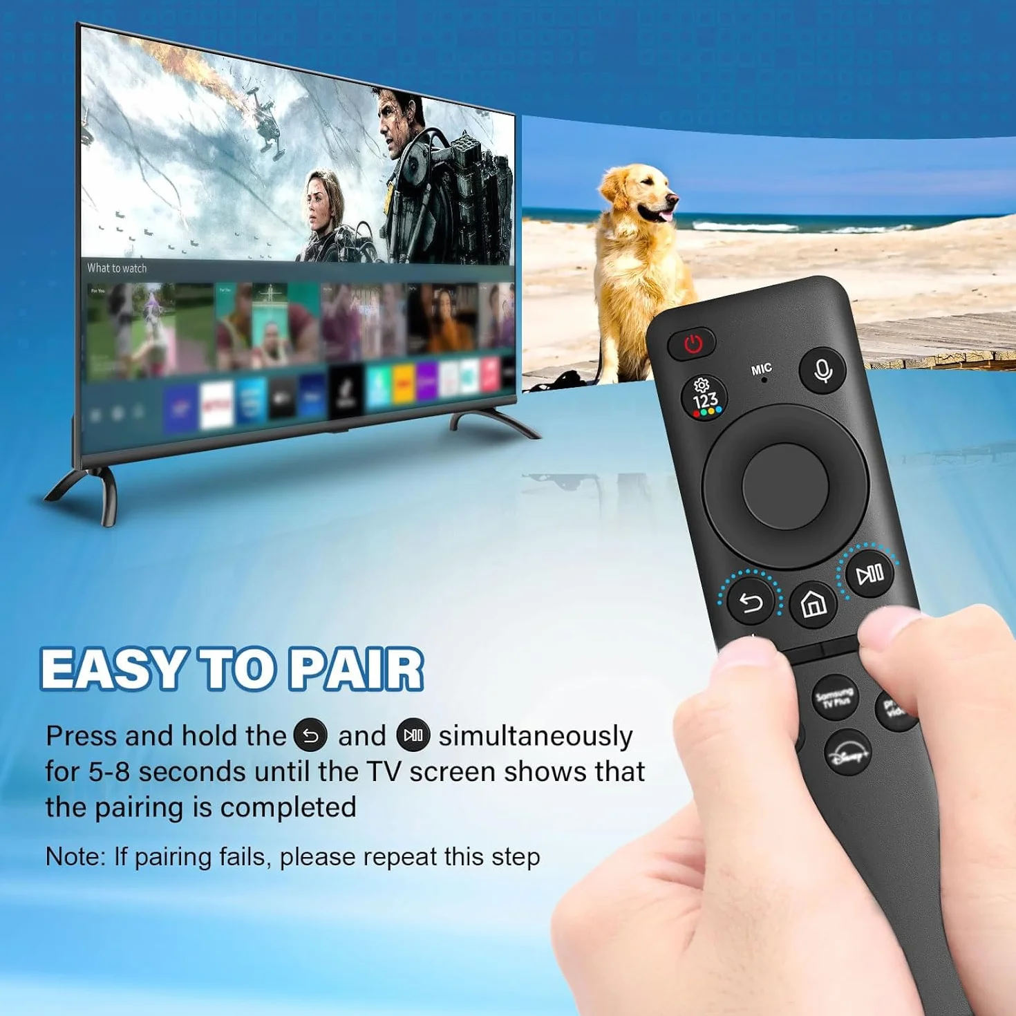 BN59-01432A Télécommande de Remplacement pour Samsung,Télécommande vocale Universelle Solaire pour Samsung Smart TVs,Samsung Smart 4K HD TV avec 4 Touches de Raccourci
