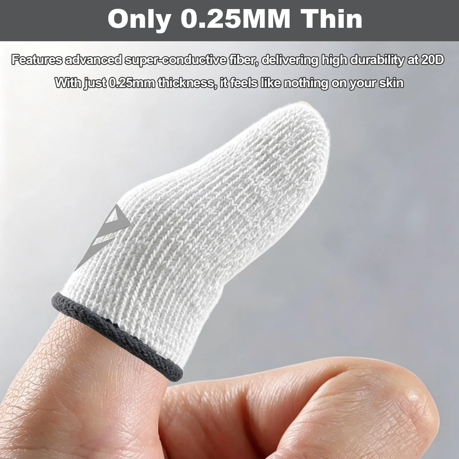 Gaming Finger Sleeves 8 Pièces, Protege Doigt pour Gaming Respirant et Anti-Transpiration pour Écran Tactile Protège-Doigts Haute Sensibilité pour PUBG/Out Mobile Gaming sur Android et iOS