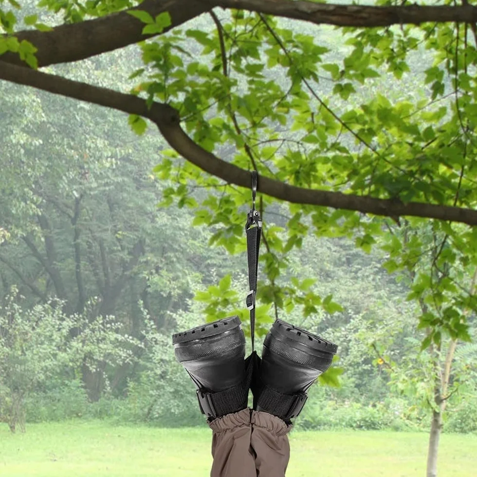 DONGKER Lot de 2 cintres pour bottes de pêche, cuissardes réglables avec crochet pivotant 360°