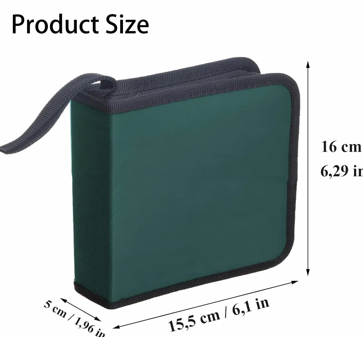 Sac de Rangement CD pour 40 Disques CD DVD, Voiture et Maison, Vert