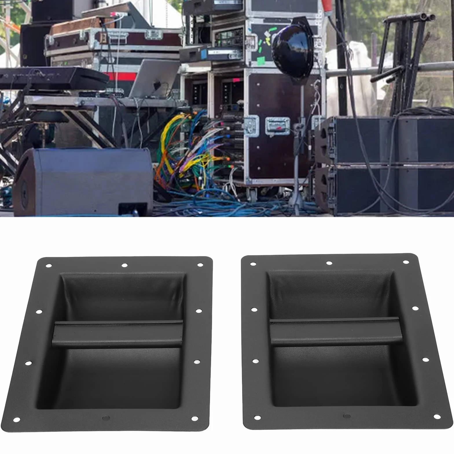 2pcs Haut parleur Poignées Professionnel en Acier de Remplacement pour Armoire Audio Poignée de Transport pour les Audios de Scène