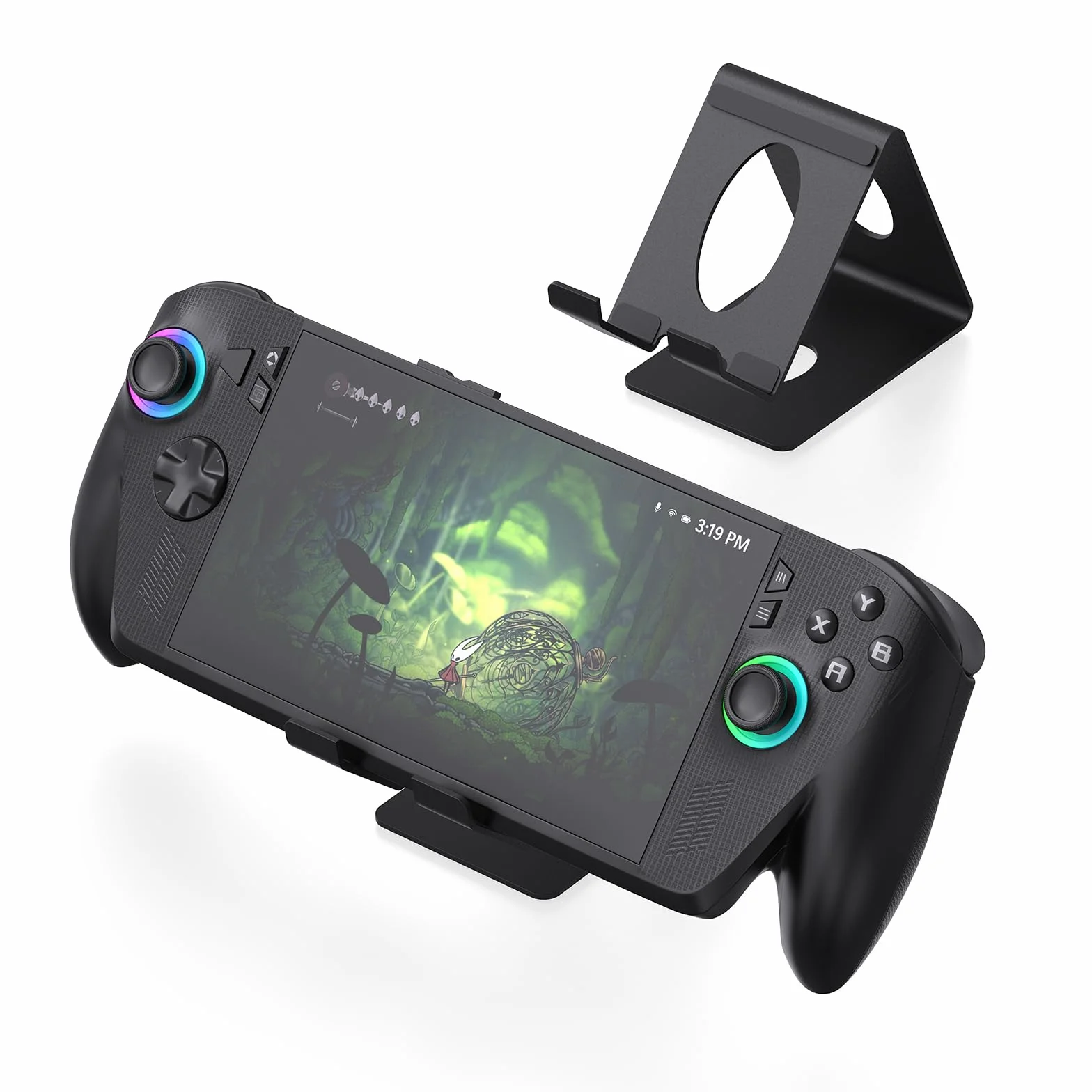 Support de bureau compatible avec ROG Xbox Ally/Ally X/PlayStation Portal/Steam Deck/ROG Ally/X/Switch 2, support de console de jeu portable avec coussinet en silicone antidérapant (noir)