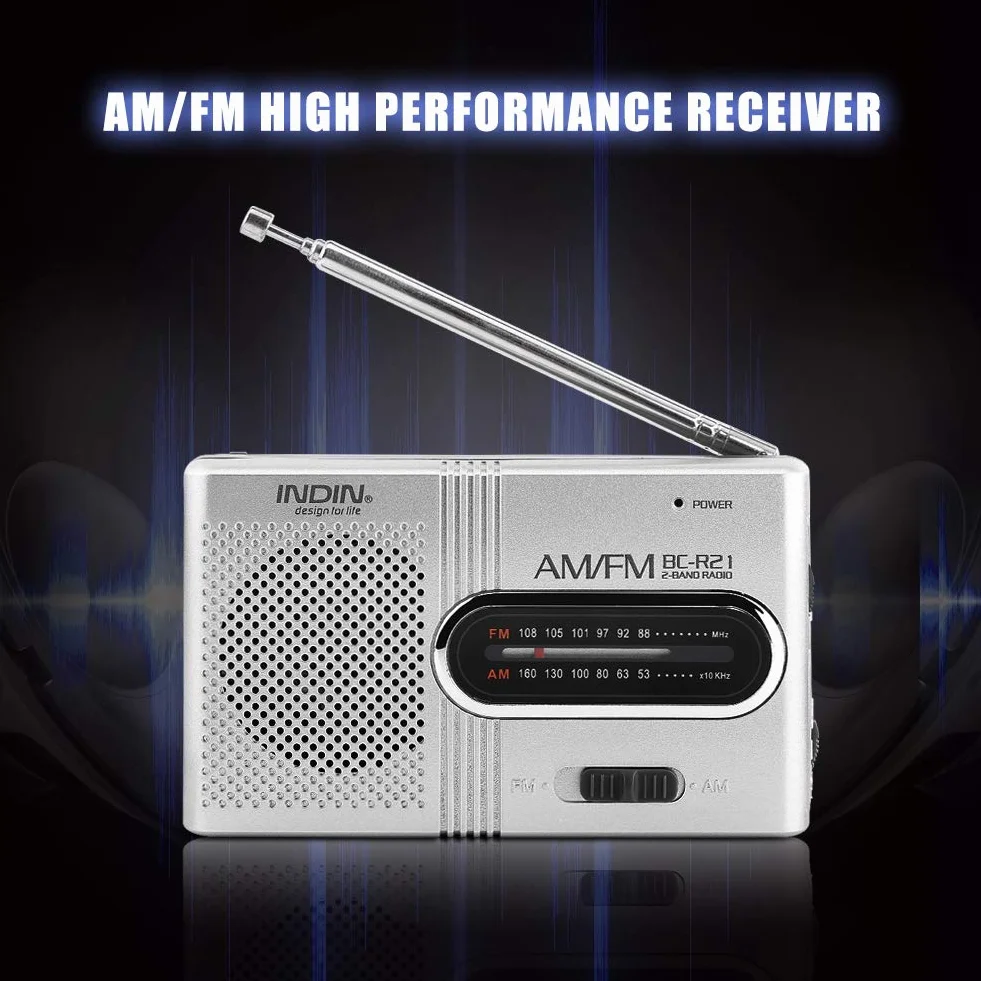 Radio AM FM Portable - Mini Radio avec Antenne Télescopique et Prise Casque, Haut-parleurs Stéréo Récepteur Lecteur de Musique