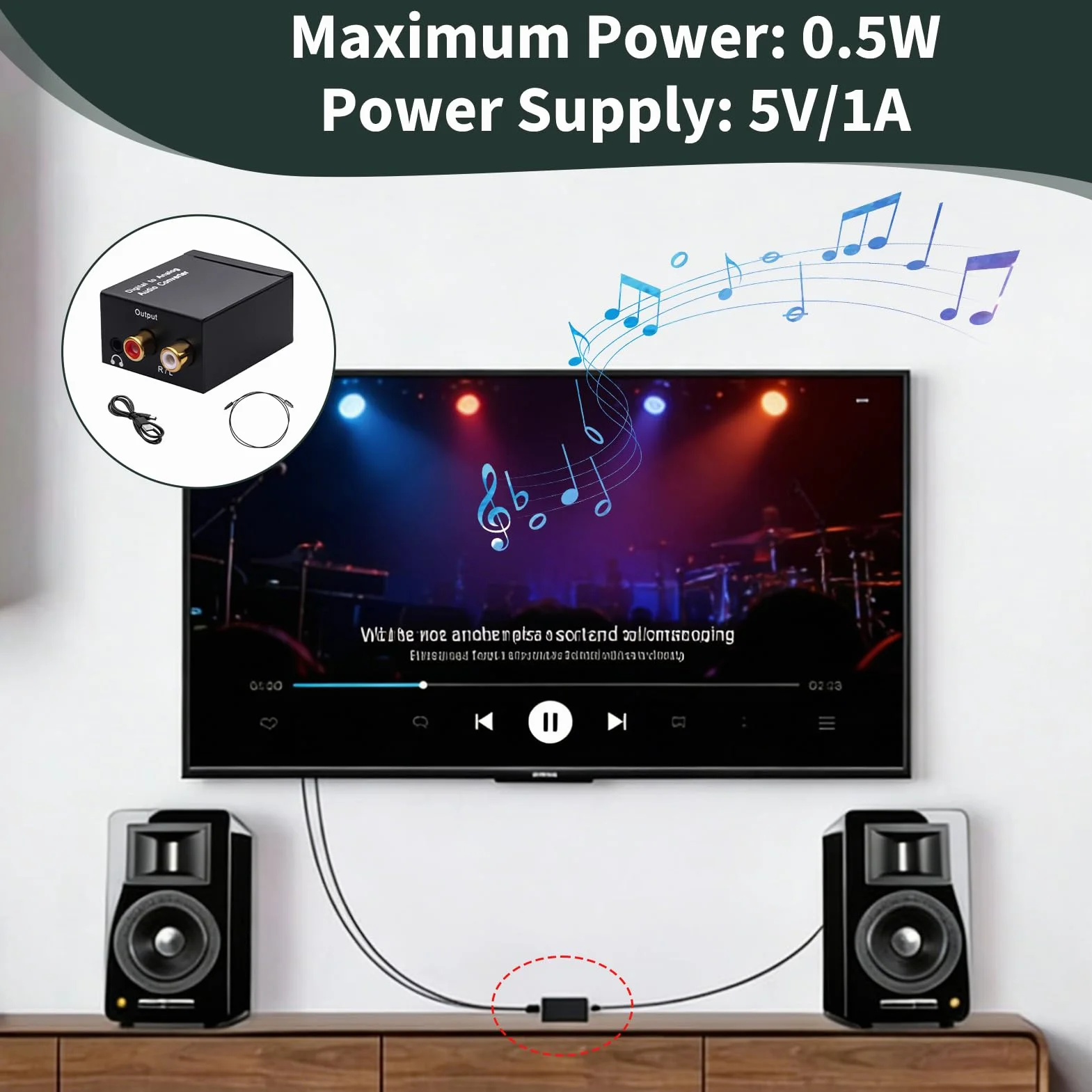 Convertisseur Audio Numérique Analogique 192kHz SPDIF Optique Coaxial Toslink vers RCA Stéréo L/R Adaptateur Jack 3,5mm