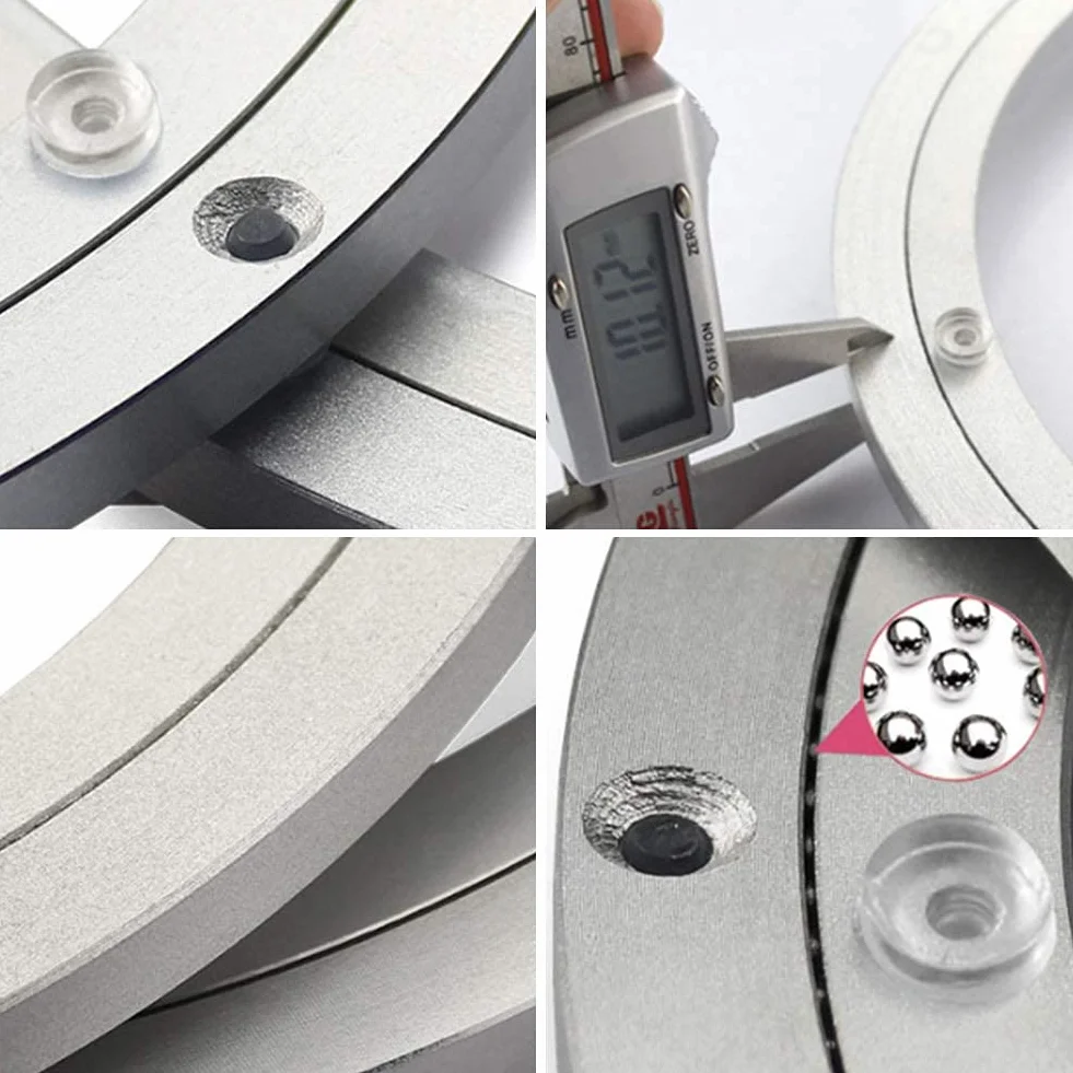 Plateau Tournant en Alliage d'Aluminium Lourd pour Décoration de Gâteaux et Support TV - Plateau Pivotant avec Roulement à Billes, Installation Facile, Diamètre 10 Pouces