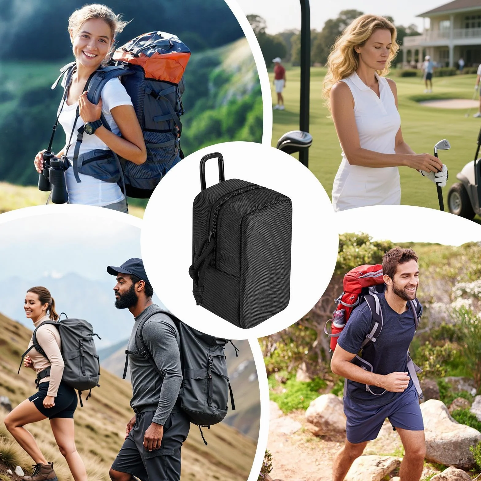 Sac de Transport monoculaire télescopique - Sac Portable étanche - Porte-rapports de Voyage Durable pour Accessoires de Jumelles - Camping de randonnée - Chasse - Sac de Protection avec Sangle