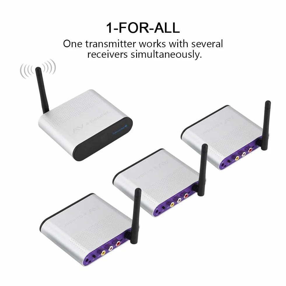 Émetteur AV sans Fil 5,8GHz 300m 8 Groupes Émetteur et Récepteur Audio/Vidéo