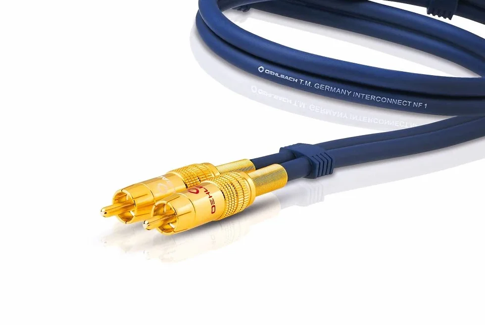 Oehlbach NF 1 Master 200 - Excellent câble Cinch Audio stéréo analogique - 2X Cinch/2x Cinch, fiches entièrement métalliques, Blindage - 2 m - Bleu