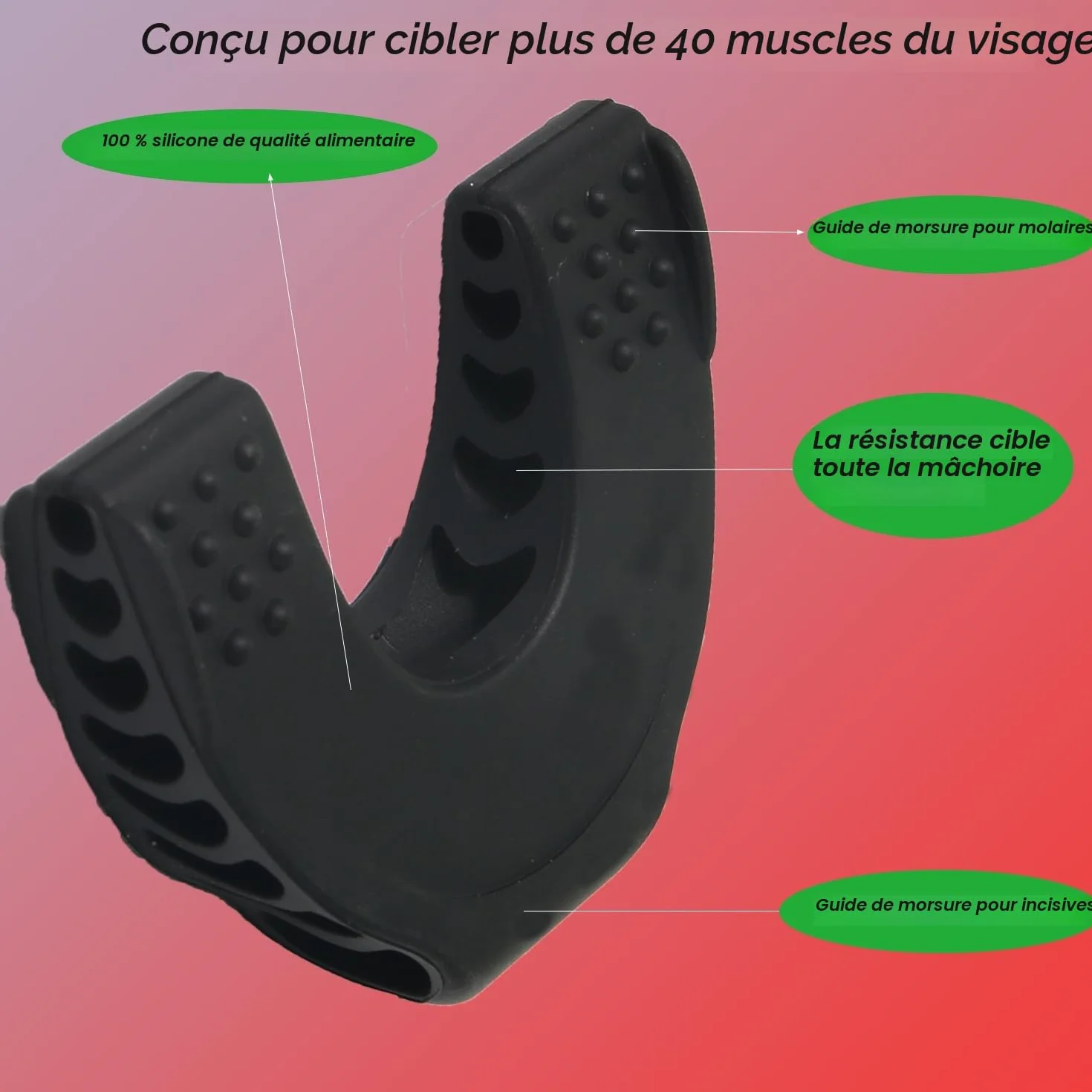Exerciseur de mâchoire lot de 3 entraîneurs 18,1 kg 22,7 kg 27,2 kg