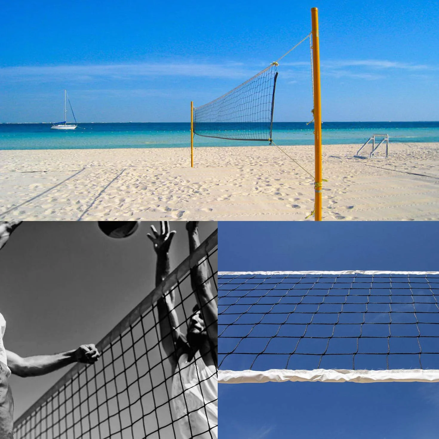 Filet de Volleyball 9.5M x 1M de Plage avec Sac