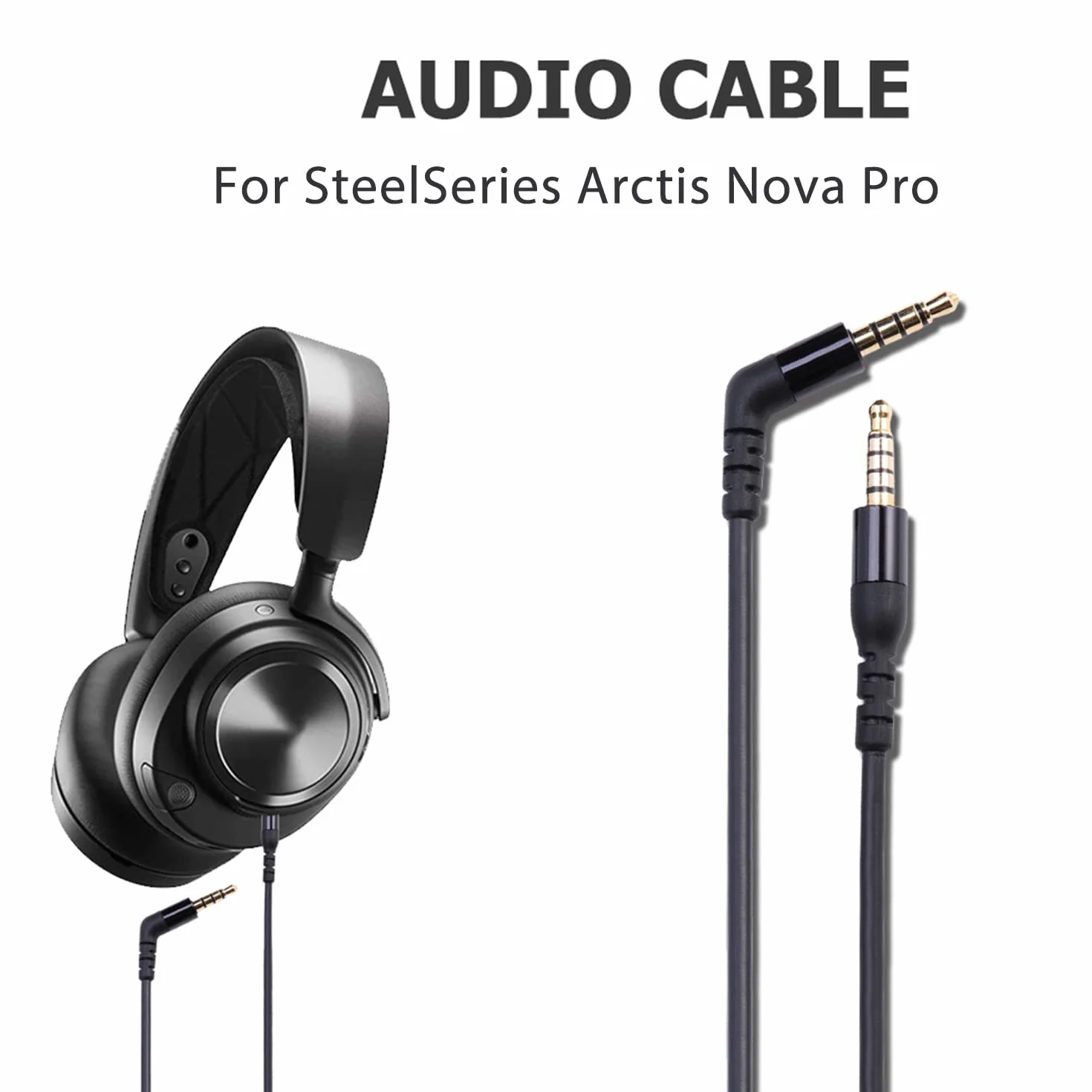 Adhiper Arctis Nova Pro Câble audio spécial compatible avec les écouteurs sans fil Steelseries Arctis Nova Pro (1,5 m/noir)