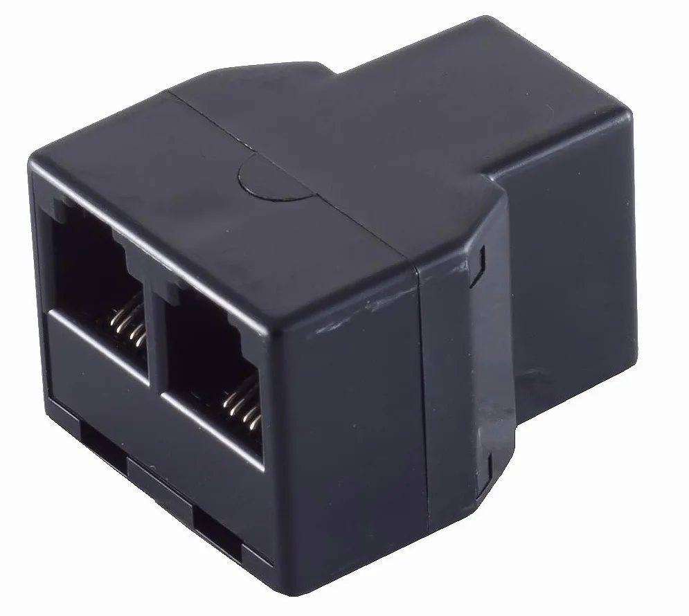 1aTTack.de 1 coupleur RJ11 vers 2 adaptateurs RJ11 - Contacts plaqués Or - en Plastique moulé - Blindé - Noir
