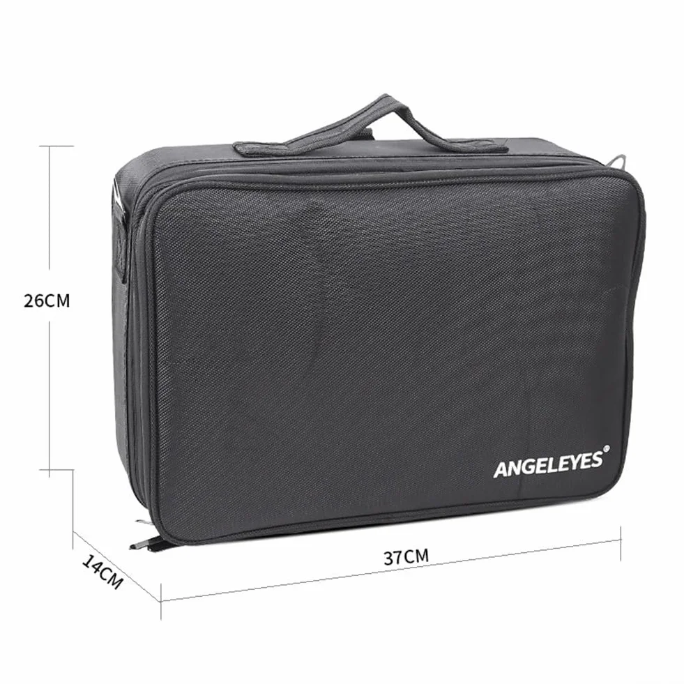 Zoegneer Sac de rangement pour accessoires de télescope astronomique avec séparateurs amovibles en tissu Oxford pour camping, randonnée, astronomie, photographie, oculaire, noir, S ou L (taille L)