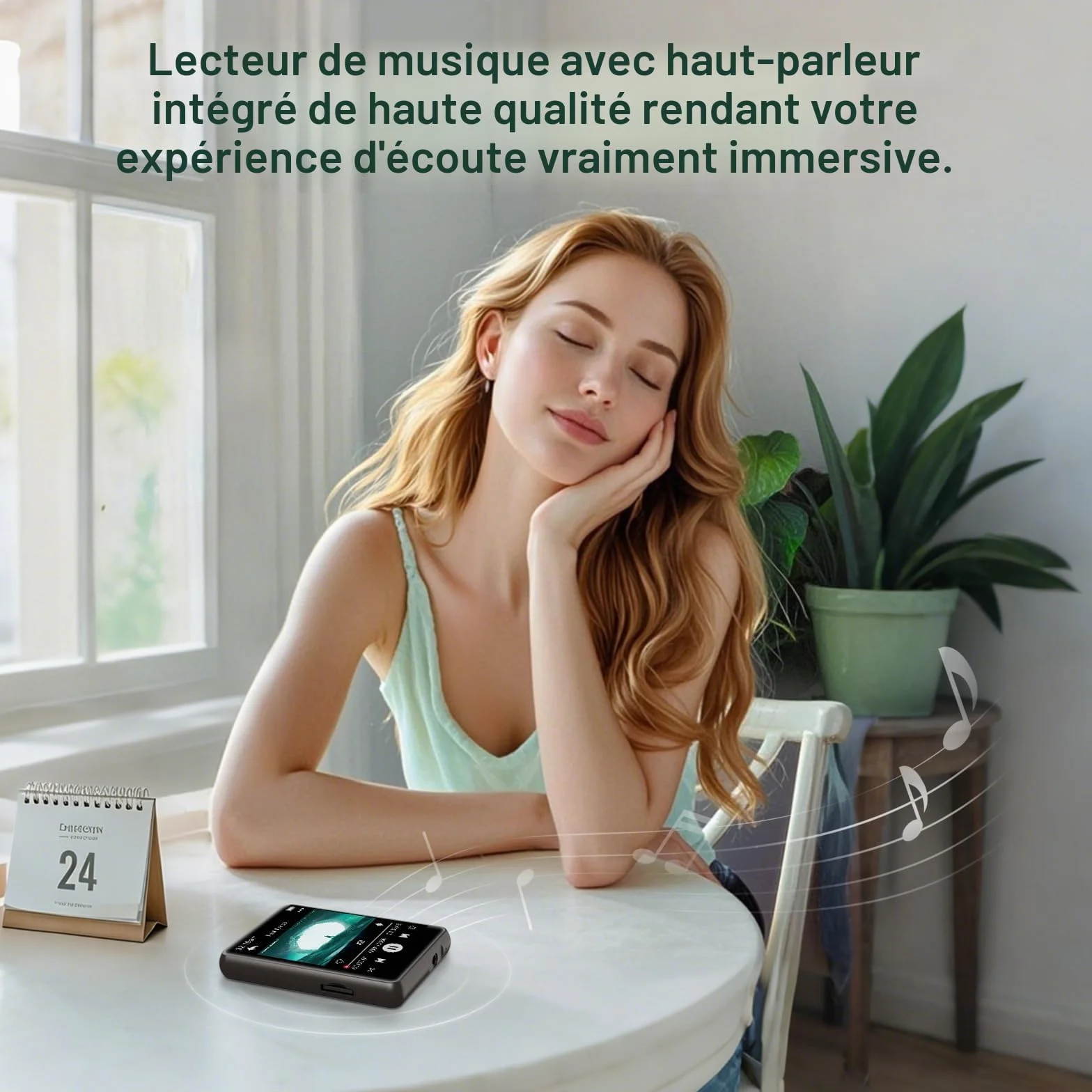 Lecteur MP3 128GB Bluetooth 5.3 ZAQE 2.4" Plein écran Tactile Portable Radio FM Enregistrement HiFi Noir
