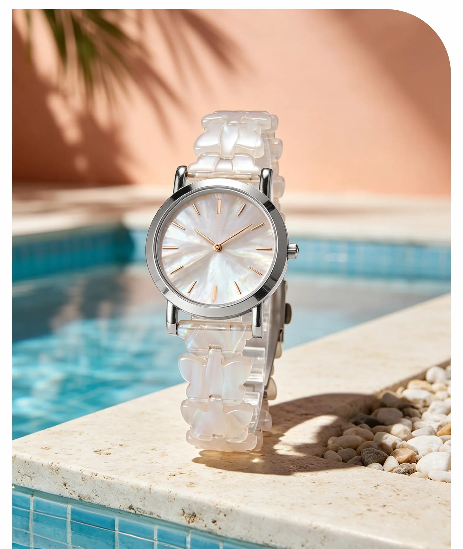 BINLUN Bracelets Montre en Résine 12mm 14mm 16mm 17mm 18mm 20mm 22mm Légers Dégagement Rapide Bracelet à Papillon Remplacement pour Montre Connectée Mode 6 Couleur Boucle Deployante Argenté/Or-Rose