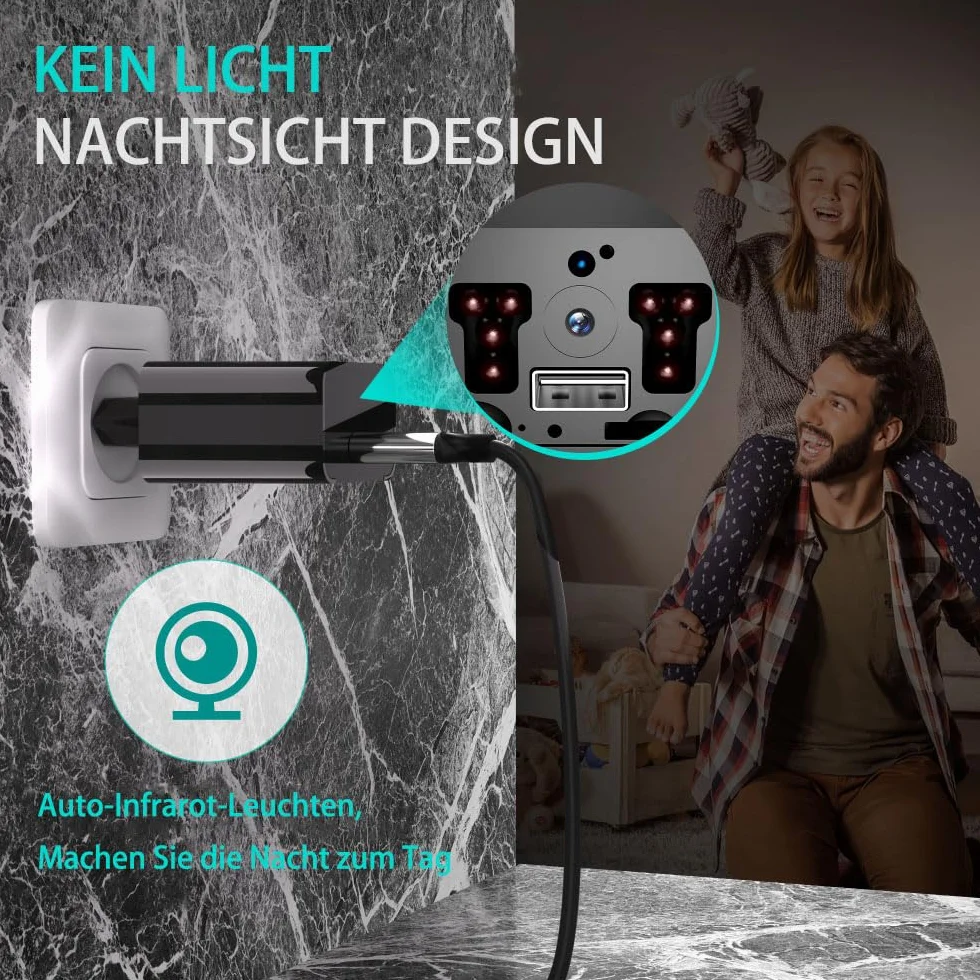 Mini Caméra Espion Surveillance avec Détection Mouvement et Vision Nocturne Intérieur Extérieur