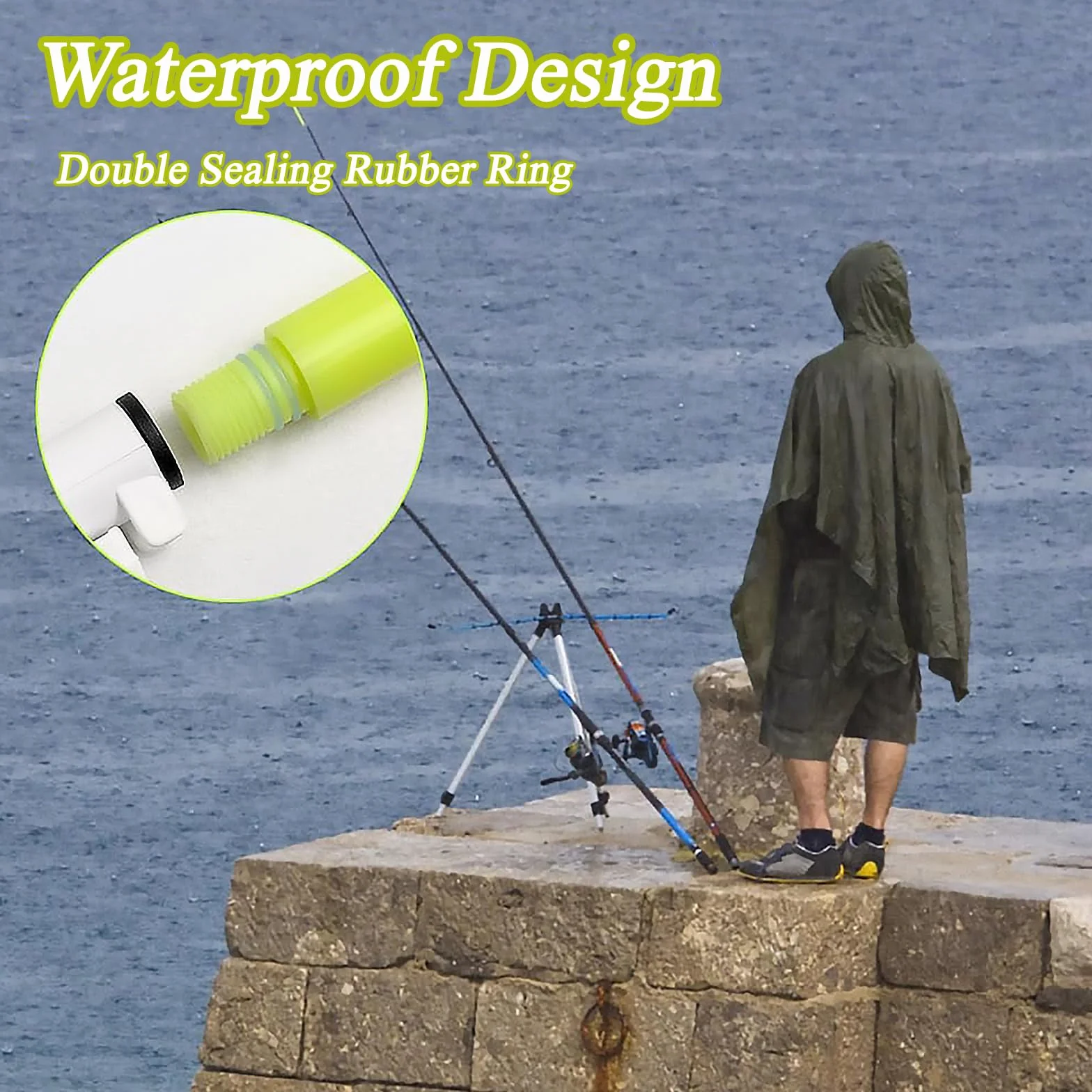 Lot de 6 détecteurs de touche LED étanches pour la pêche en mer, avec piles