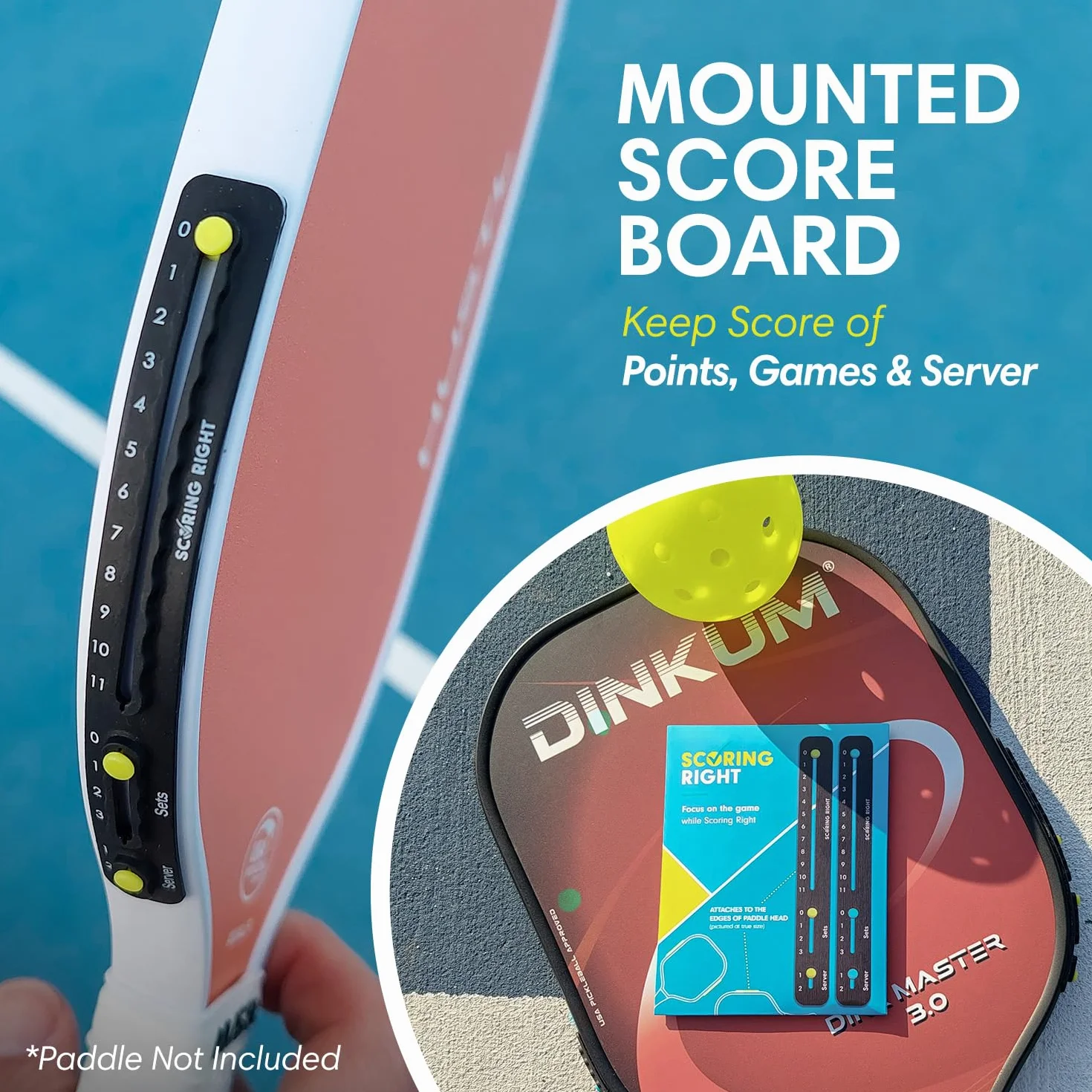 Scoring Right Portable Pickleball Scorekeeper Set of 2 Small Scoreboard 3.2g