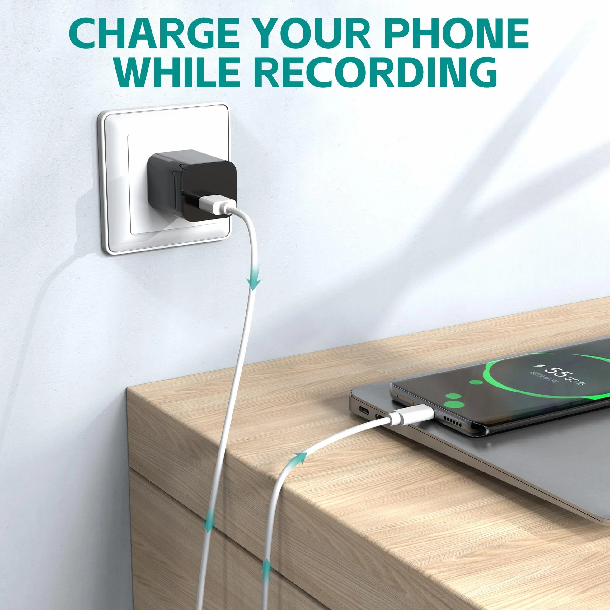 DUVIX Caméra Espion Cachée Chargeur USB 64GB 1080P HD, Caméra de Surveillance avec Détection de Mouvement et Vision Nocturne, Mini Caméra Sécurité Portable Maison Bureau