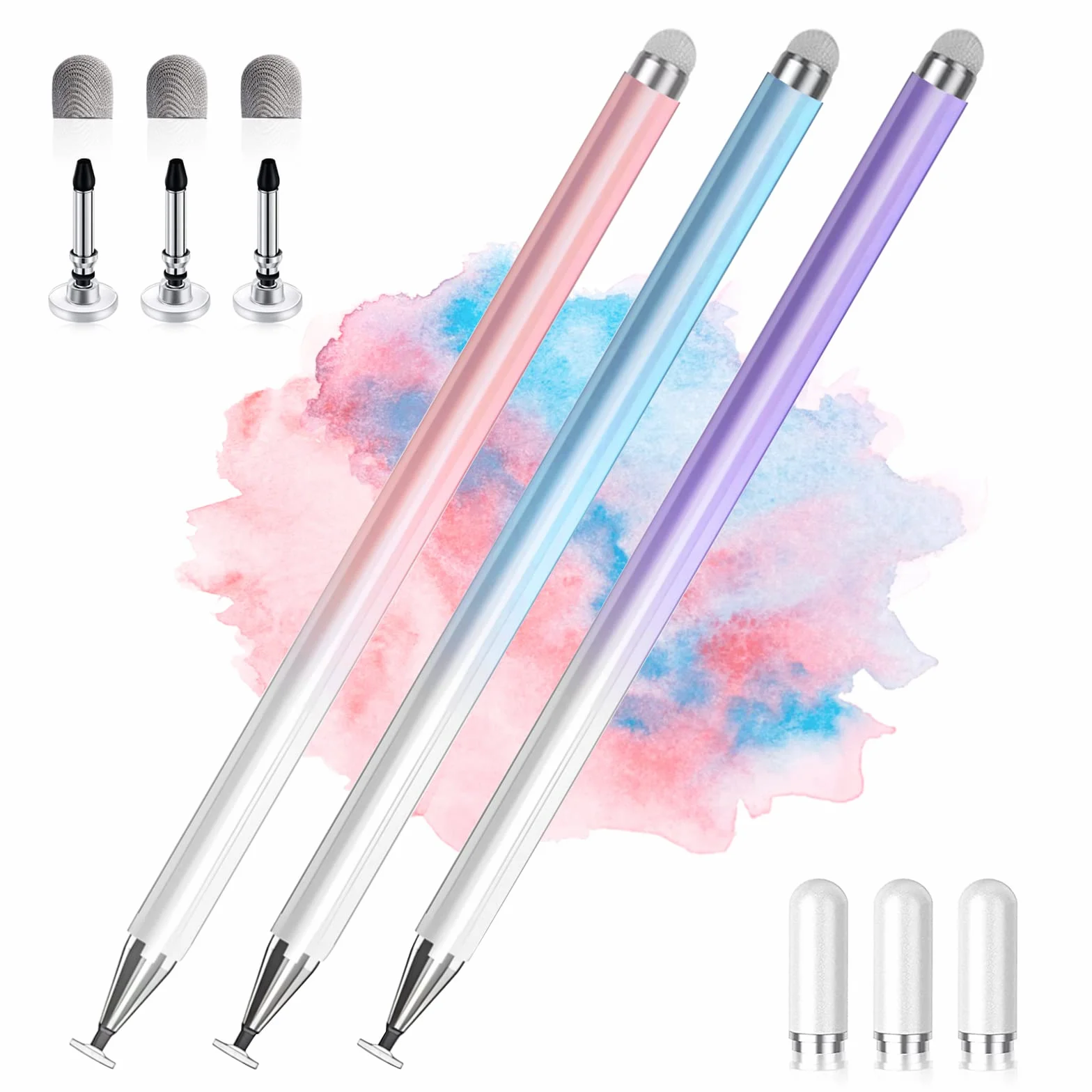 Stylet pour Tablettes Tactiles et Smartphones, 3 Pack, Compatible avec iPad Pro/Mini/Air, Samsung, Xiaomi, Lenovo, iPhone