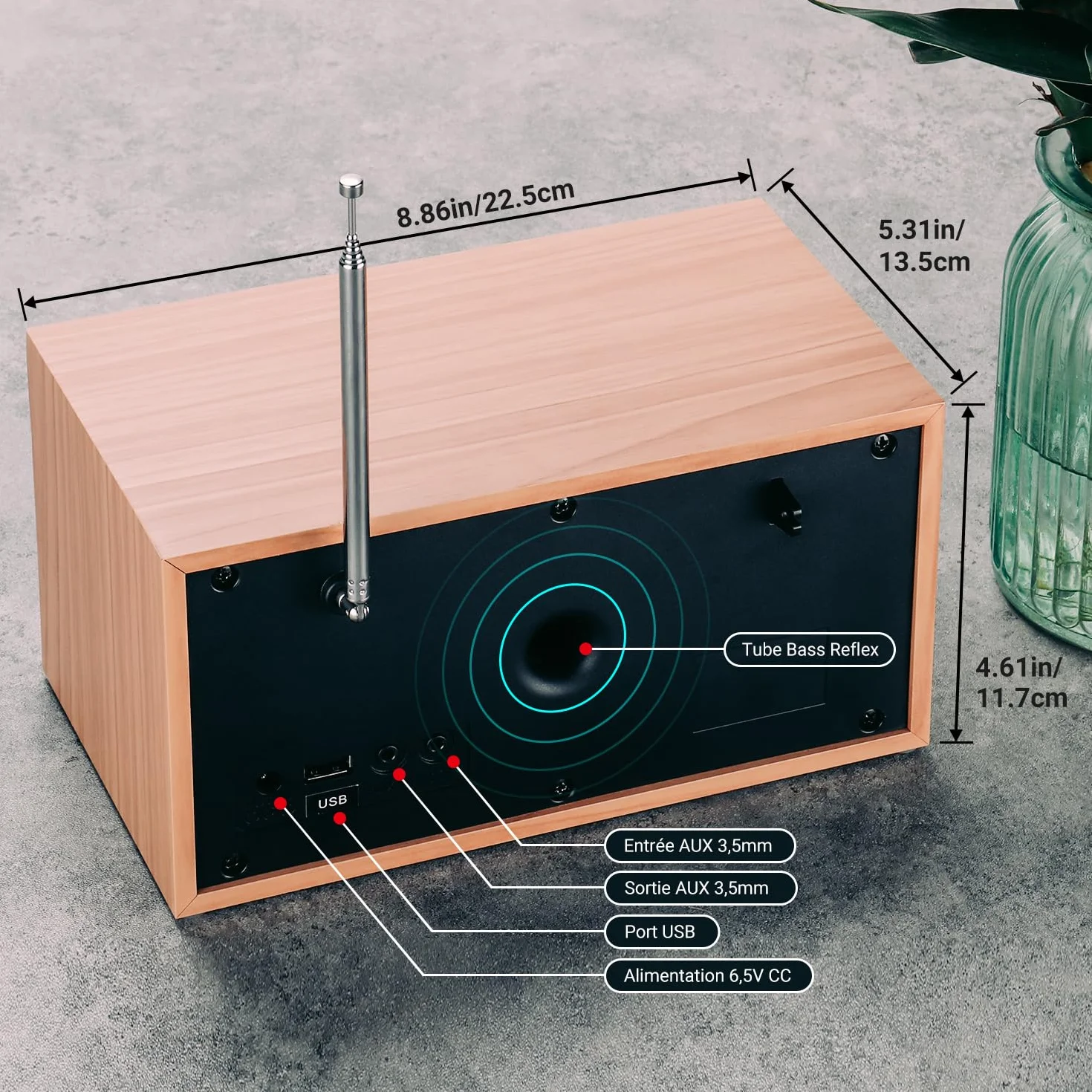 August MB420 Radio Dab Bluetooth, Radio Dab+/FM Numérique avec Double Réveil, 60 Présélections, Haut-Parleur HiFi 5W, Minuterie Sommeil, Snooze, USB & Entrée/Sortie AUX, Secteur pour Cuisine & Maison