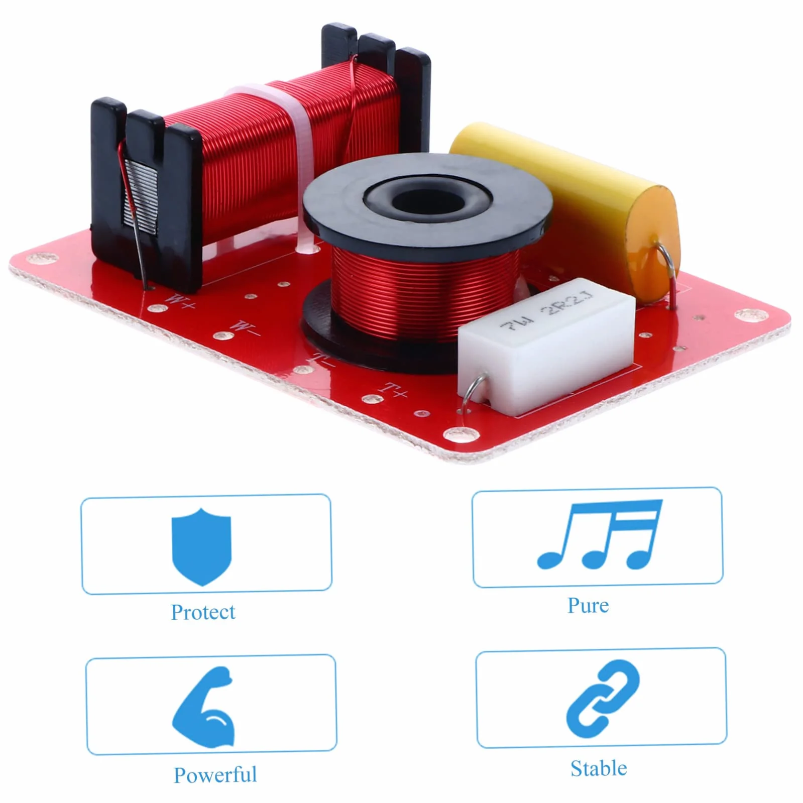 Uonlytech 2pièces Filtre De Crossover Audio pour Haut-parleurs Diviseur De Fréquence Treble Bass pour Système Audio Automobile Accessoire pour Amélioration Qualité Sonore
