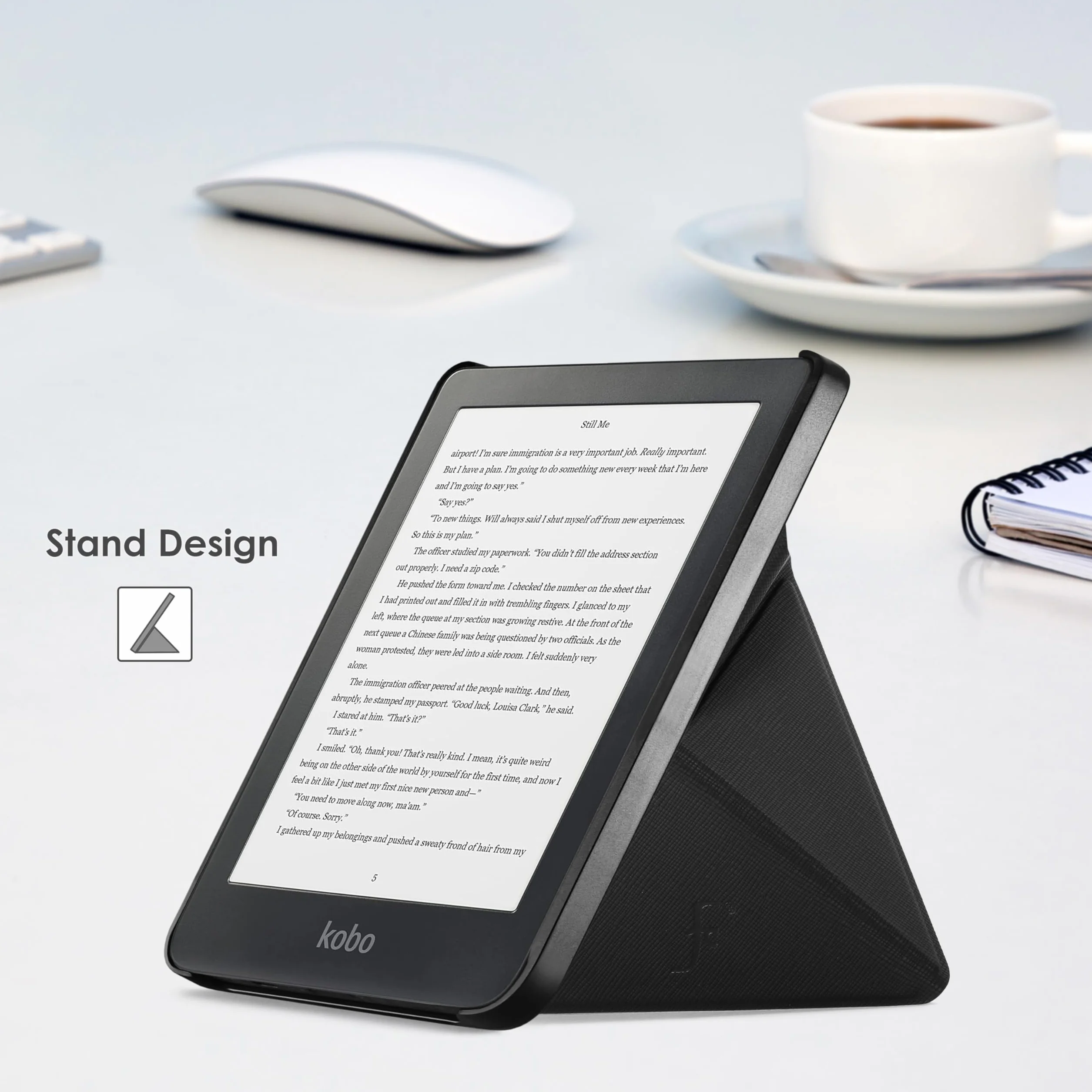 Forefront Cases Étui pour Kobo Clara HD (Modèle:2018) - Étui de Support Pliant (Style Pliable) - Mince et Léger, Fonction Automatique Veille/Réveil Intelligente Coque pour Kobo Clara HD - Bleu Foncé