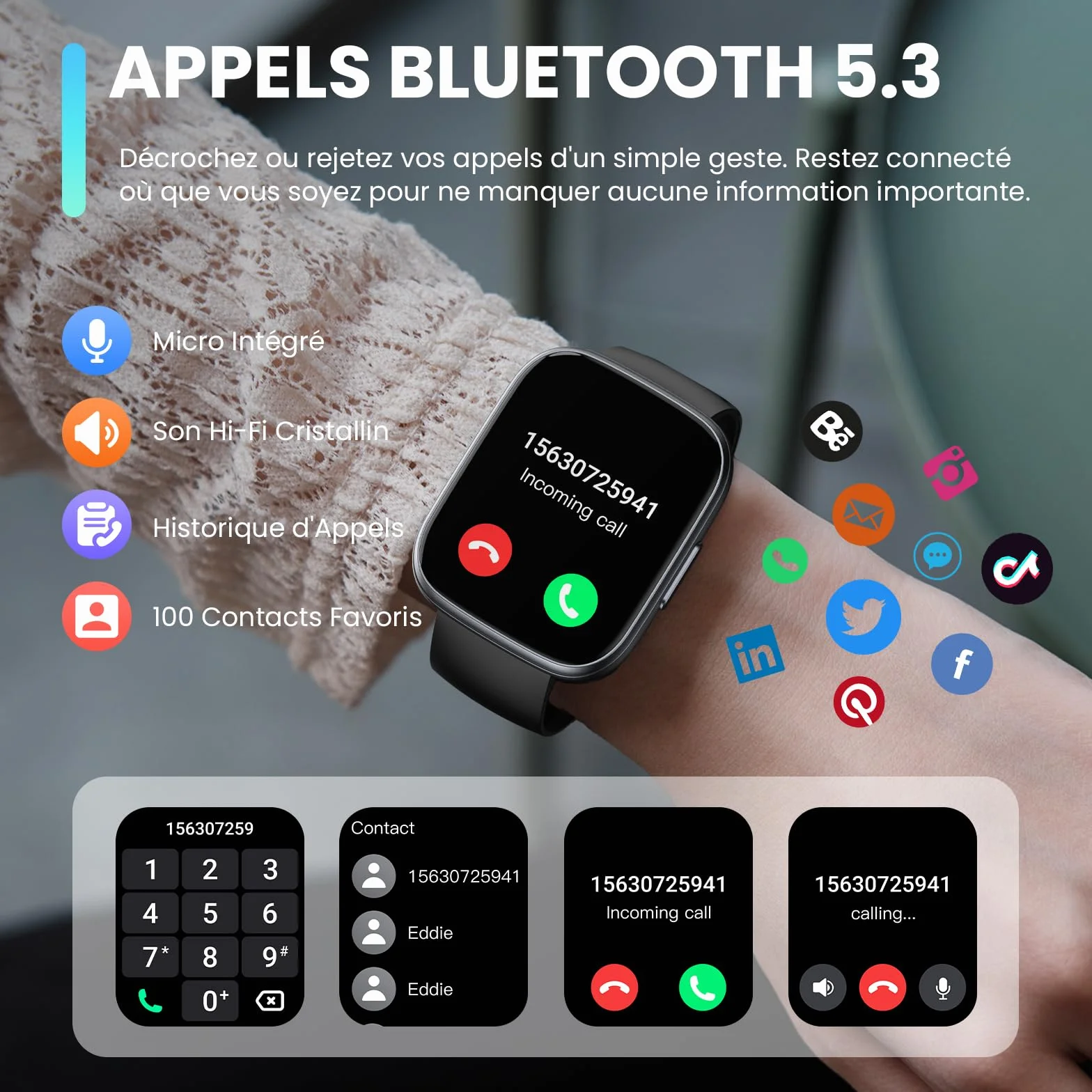 Cillso Montre Connectée 1,95" HD Smartwatch Appels Bluetooth 112 Modes Sportifs Cardiofréquencemètre SpO2 Sommeil IP68 Android iOS