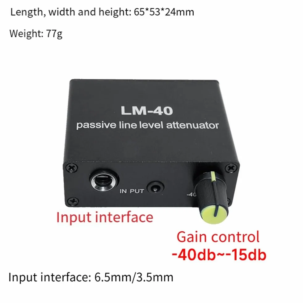 Atténuateur Audio Passif, Carte Son de Signal de Sortie Ligne, Haut-Parleur, Microphone, Convertisseur de Niveau Haut et Bas + Ligne 6,5