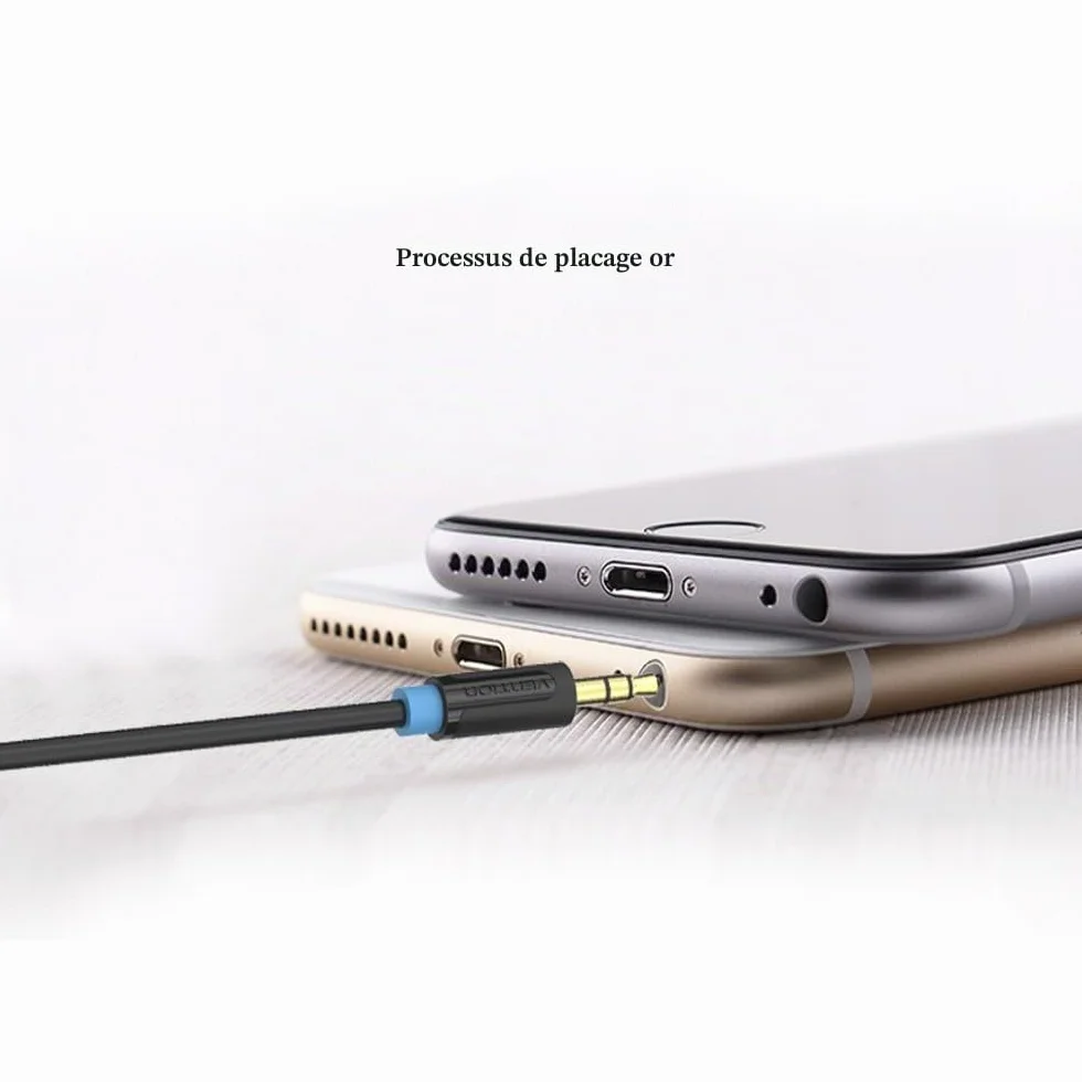 VENTION Câble Audio 3.5mm vers 6.35mm Stéréo Jack, Câble Jack TRS 6.35 Mâle vers 3.5 Mâle pour Guitare, Haut Parleurs, Table de Mixage, Amplificateurs Cinéma Maison (0.5m/1.6ft)