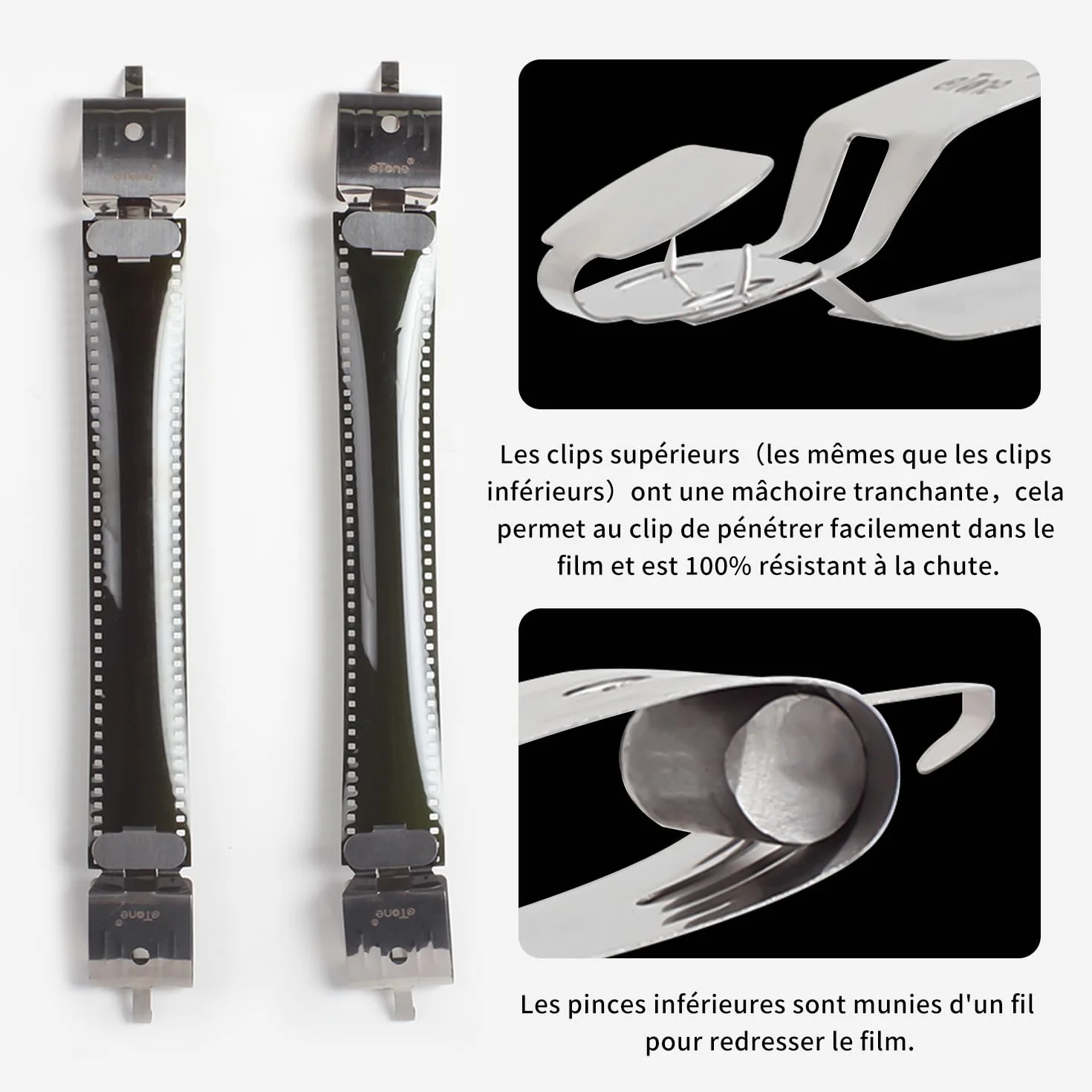 4 pièces 120135 35mm Clips en Acier Inoxydable à Film Page négative avec Plomb Droit pour équipement de Traitement en Chambre Noire à séchage à l'air