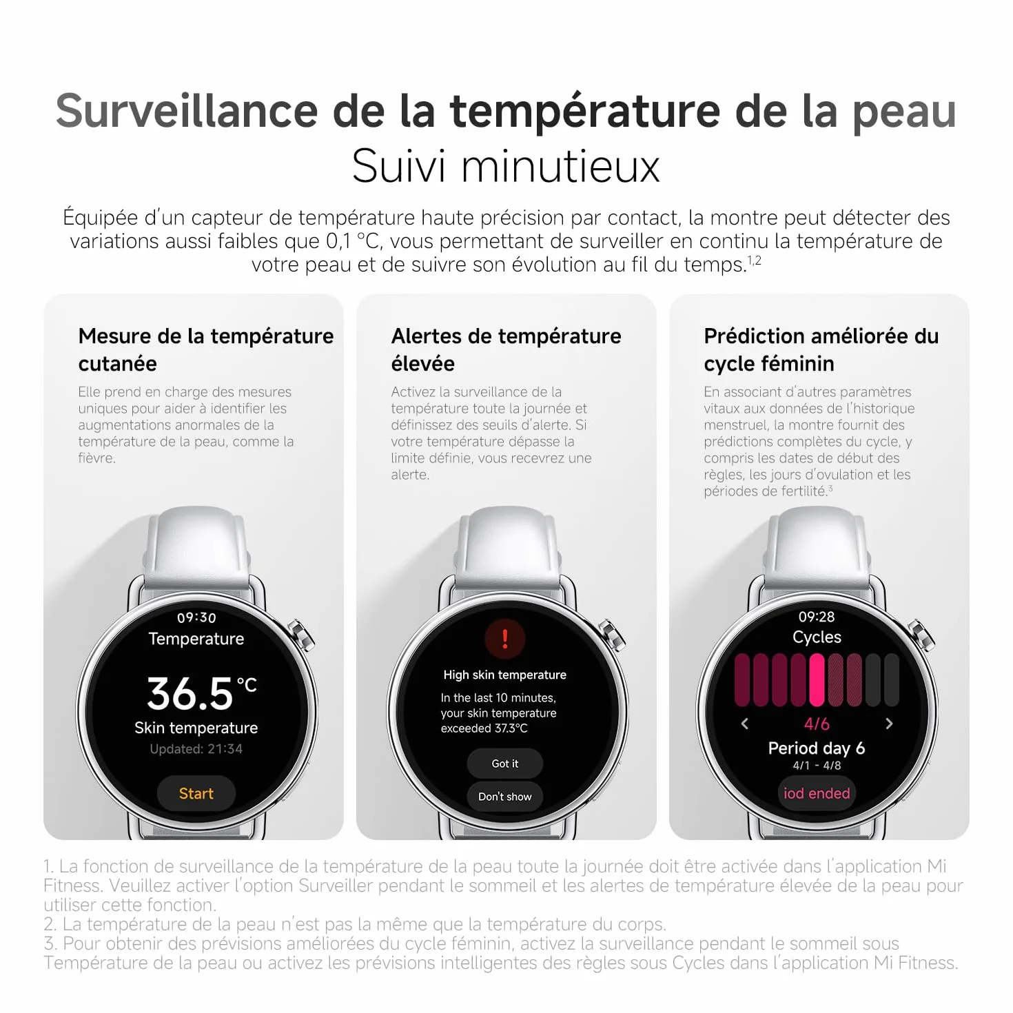 XIAOMI Watch S4 41mm, Montre connectée compacte, boîtier ultra-léger 32g, prédiction cycle menstruel, 150+ modes sportifs, HyperOS 3, Bracelet Cuir Blanc