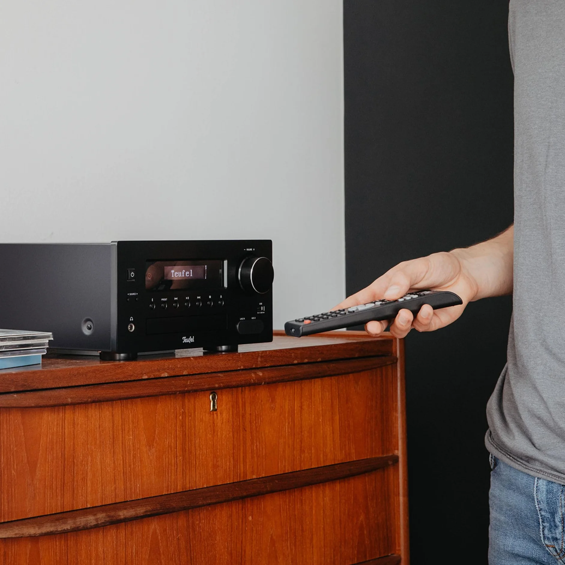 Teufel Ultima 20 KOMBO 2 Chaîne HiFi Stéréo Compacte CD Bluetooth USB Radio Numérique Dab+ FM Bass Reflex Noir