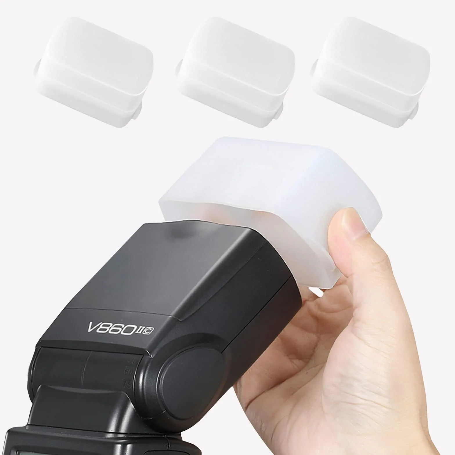 Bounce Diffuseur de Flash pour s'adapter pour Monter Directement à Sabot Flash Godox V860 Tt685 Tt600 (3-Pack Blanc Bounce diffuseurs)