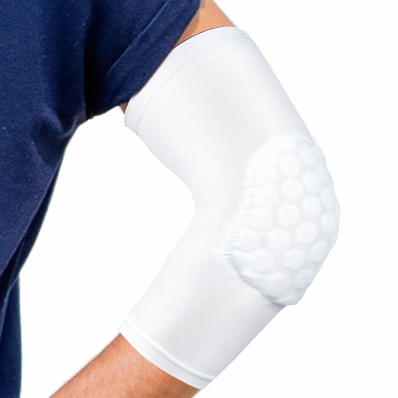Coudières pour Enfants Adultes Basket-Ball Baseball Volley-Ball Manchons Rembourrés Nid d'Abeille Coton Extensible Respirant