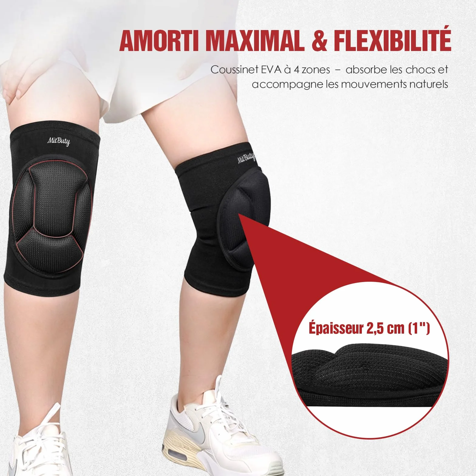 Genouillères de Protection Mousse Épaisse pour Sport et Travail – 1 Paire