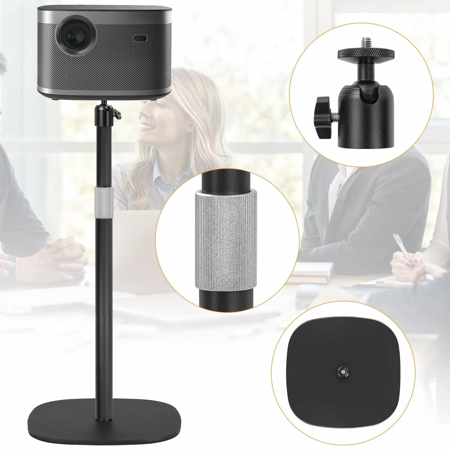 AKOZLIN Support projecteur sol réglable hauteur 19"-49,21" rotation 360° universel plafond charge 6 kg compatible caméra webcam