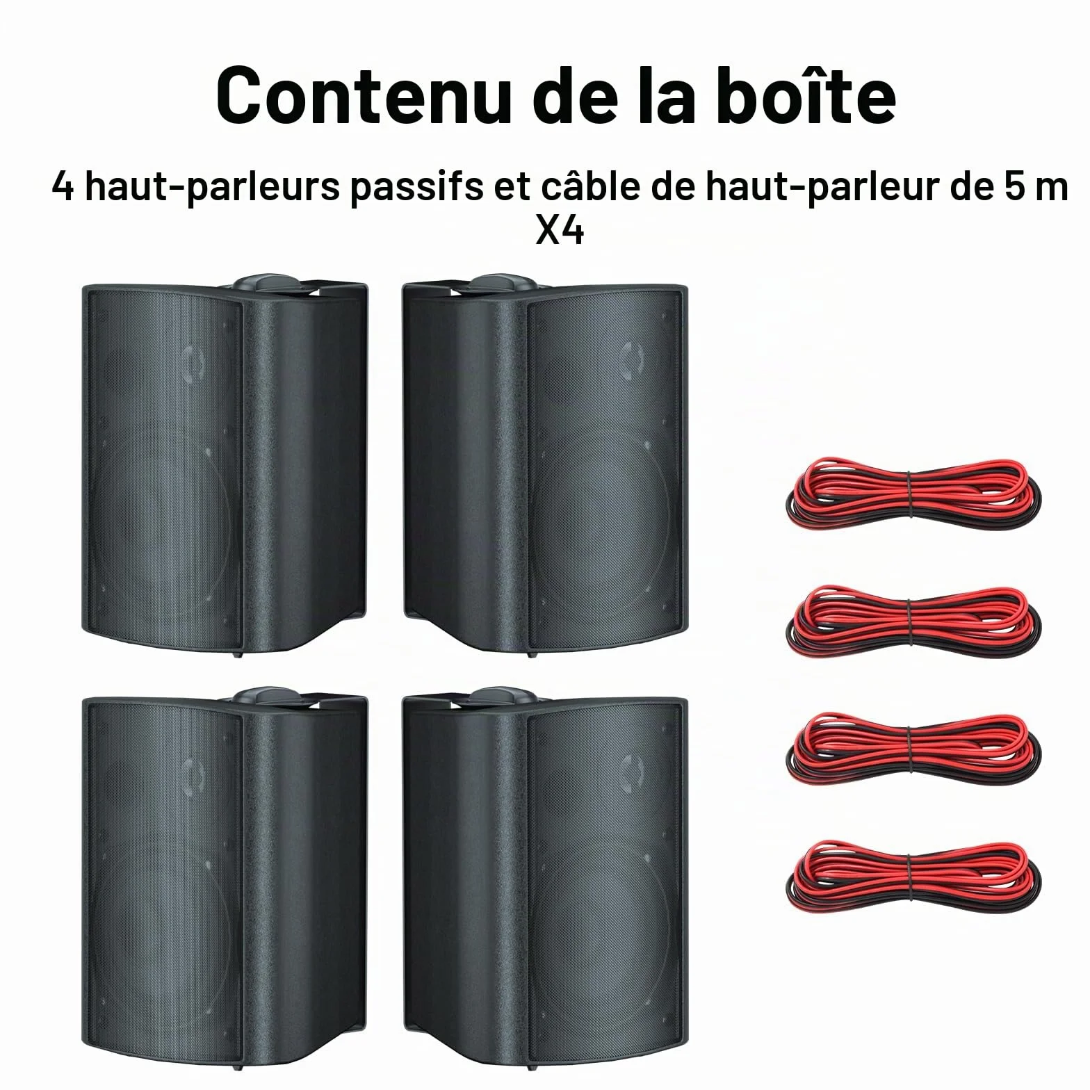STUDIOFINIX Etanche Enceintes d'extérieur 5.25 Pouces avec 300 Watts de Basses puissantes, Couverture sonore stéréo à Large Plage, durabilité par Tous Les Temps (2 Paires, Noir)