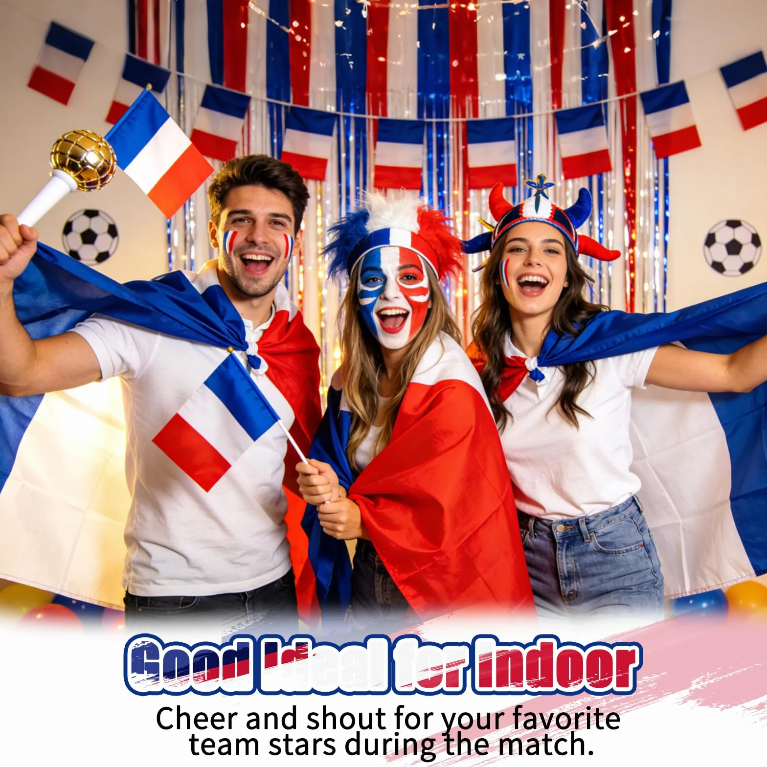 48 Drapeaux WM de football 2026 avec bâtons 14x21 cm Set supporters Coupe du monde 2026