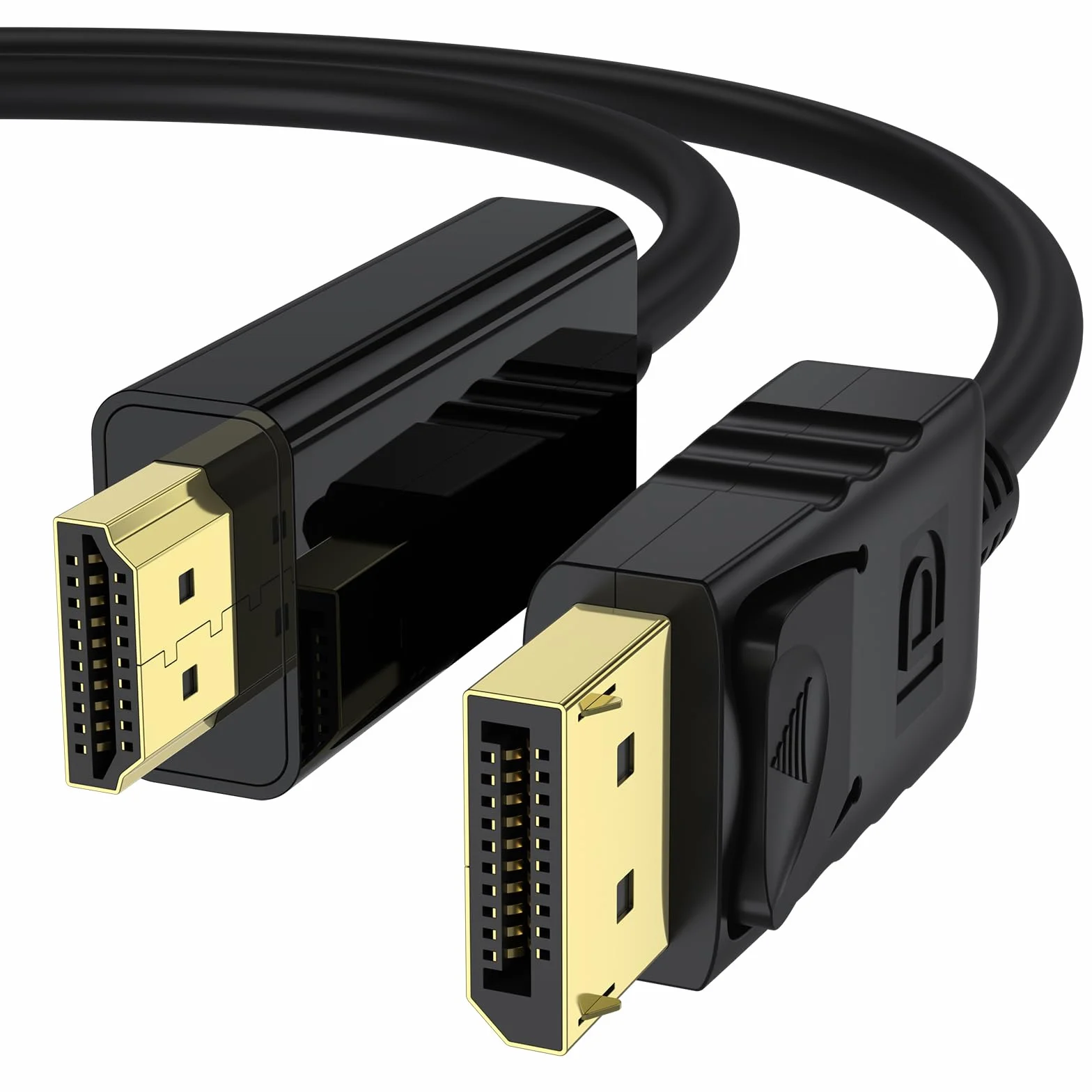 Tobfit 4K Câble DisplayPort vers HDMI 1,8 m - Unidirectionnel DP(Source) vers HDMI(Affichage), 4K@30 Hz/2K@60 Hz 1080p avec taux de rafraîchissement rétrocompatible pour Moniteurs