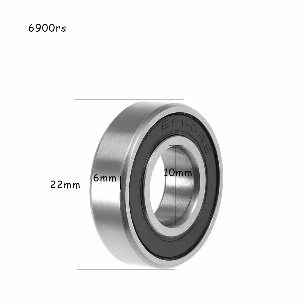 6900-2RS Ball Bearings 10x22x6 mm Rubber Seal Deep Groove Double Shielded for Skateboarding Inline Skates