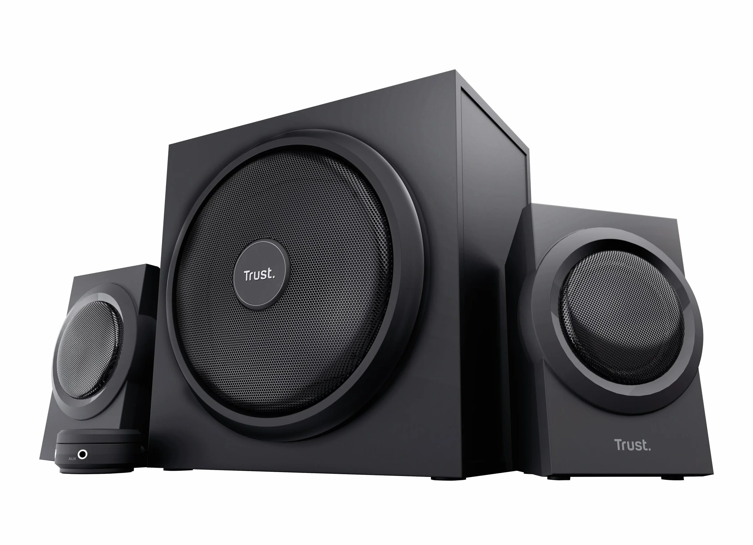 Trust Yuri Système d'Enceintes PC 2.1 Caisson de Basses Bois 120 W Commande Volume Filaire Prise Casque Line-in Noir