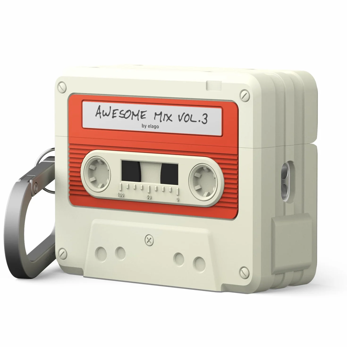 elago Coque Cassette Compatible AirPods Pro 3 Étui Protection Complète Résistante Chocs Chargement Sans Fil Mousqueton Inclus Blanc Classique