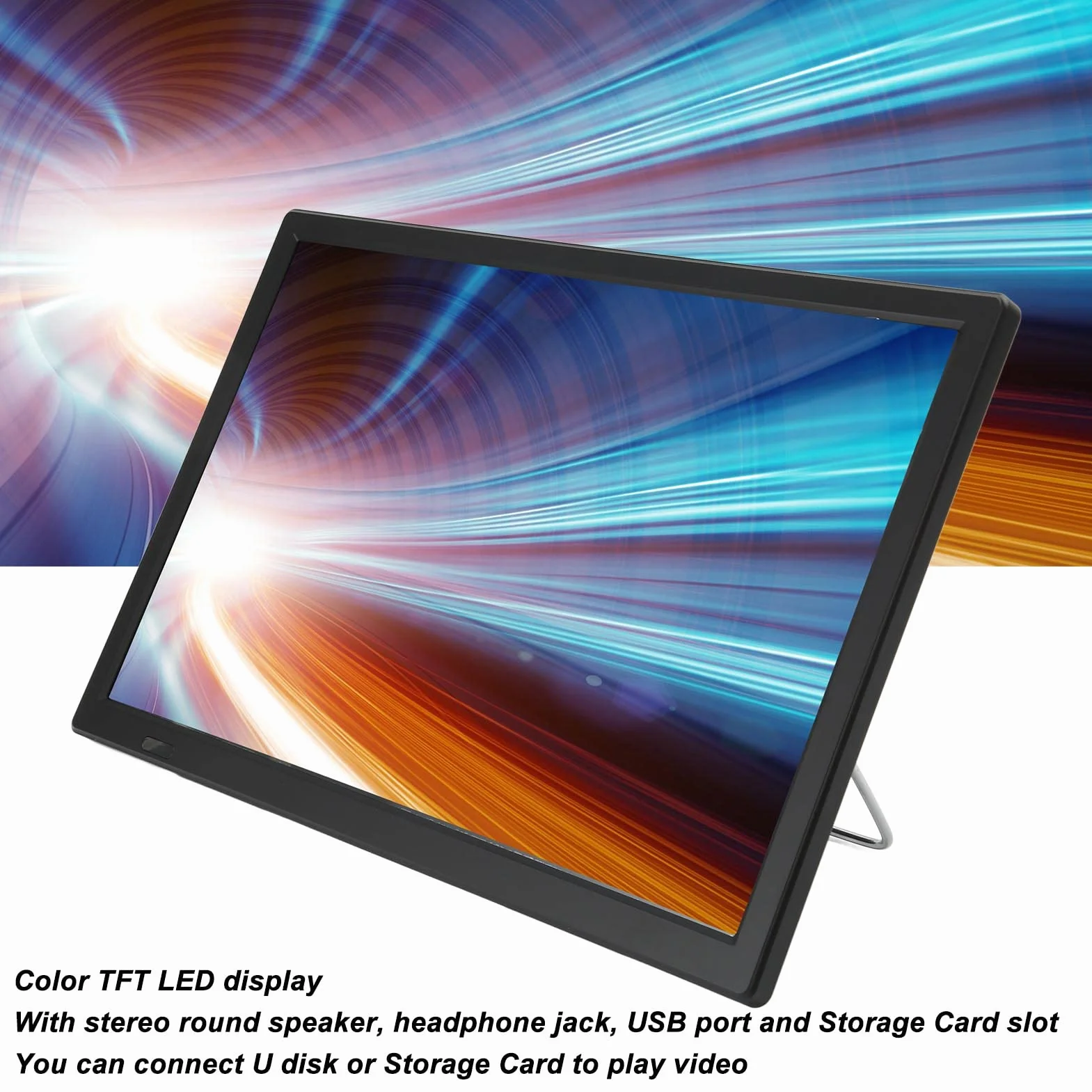 Moniteur LED TV Portable 16 Pouces, écran HD LED TV avec Batterie au Lithium Rechargeable, pour Voiture, Caravane, Camping, Extérieur, Cuisine, Télévision/Moniteur avec Prise USB