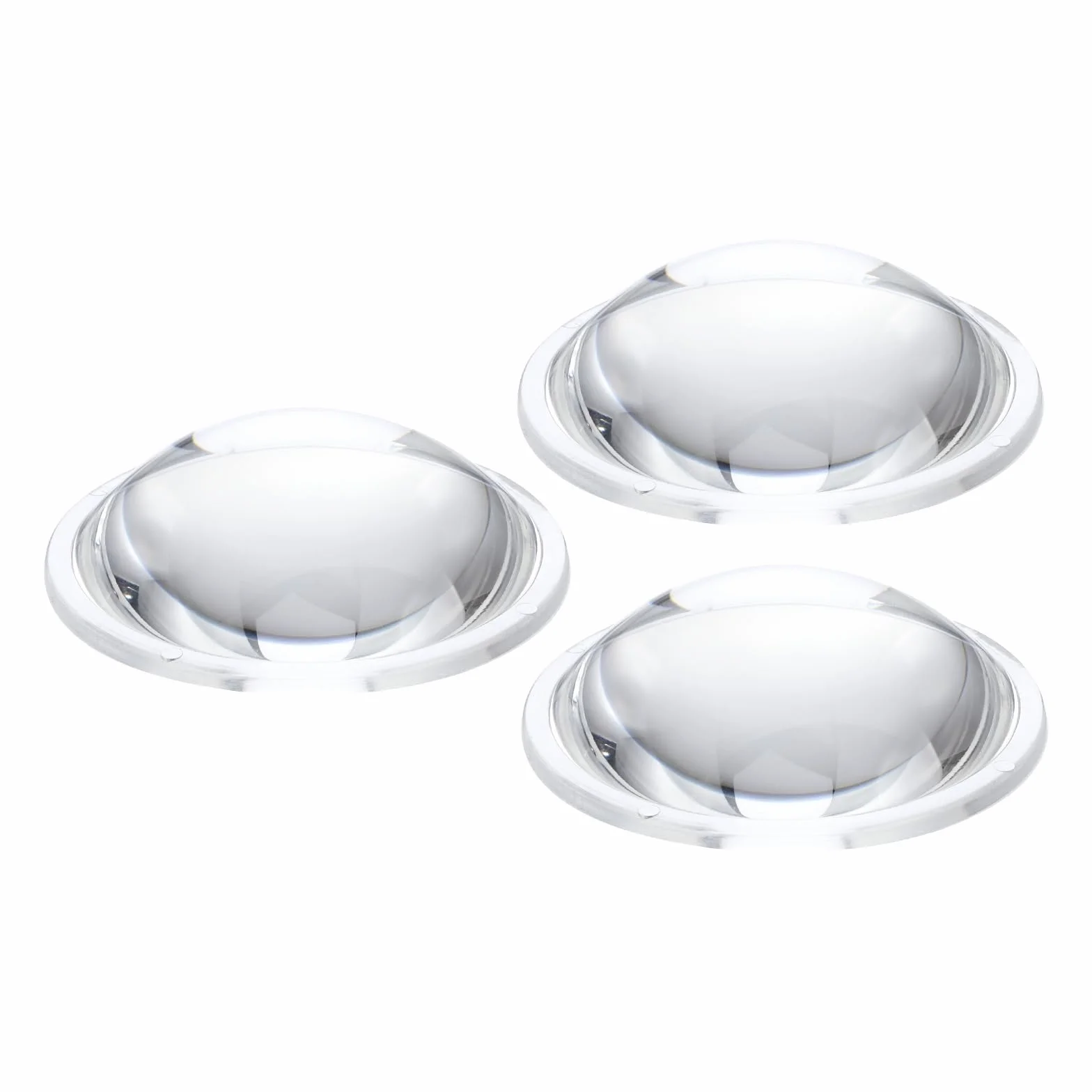 PATIKIL Diamètre 50mm Lentille Plate Convexe, 3 Pcs Hauteur 15mm PMMA Acrylique LED Optique Lentille Convexe Condenseur avec Bord pour Lampe Torche Voiture Vélo Projecteur, Transparent